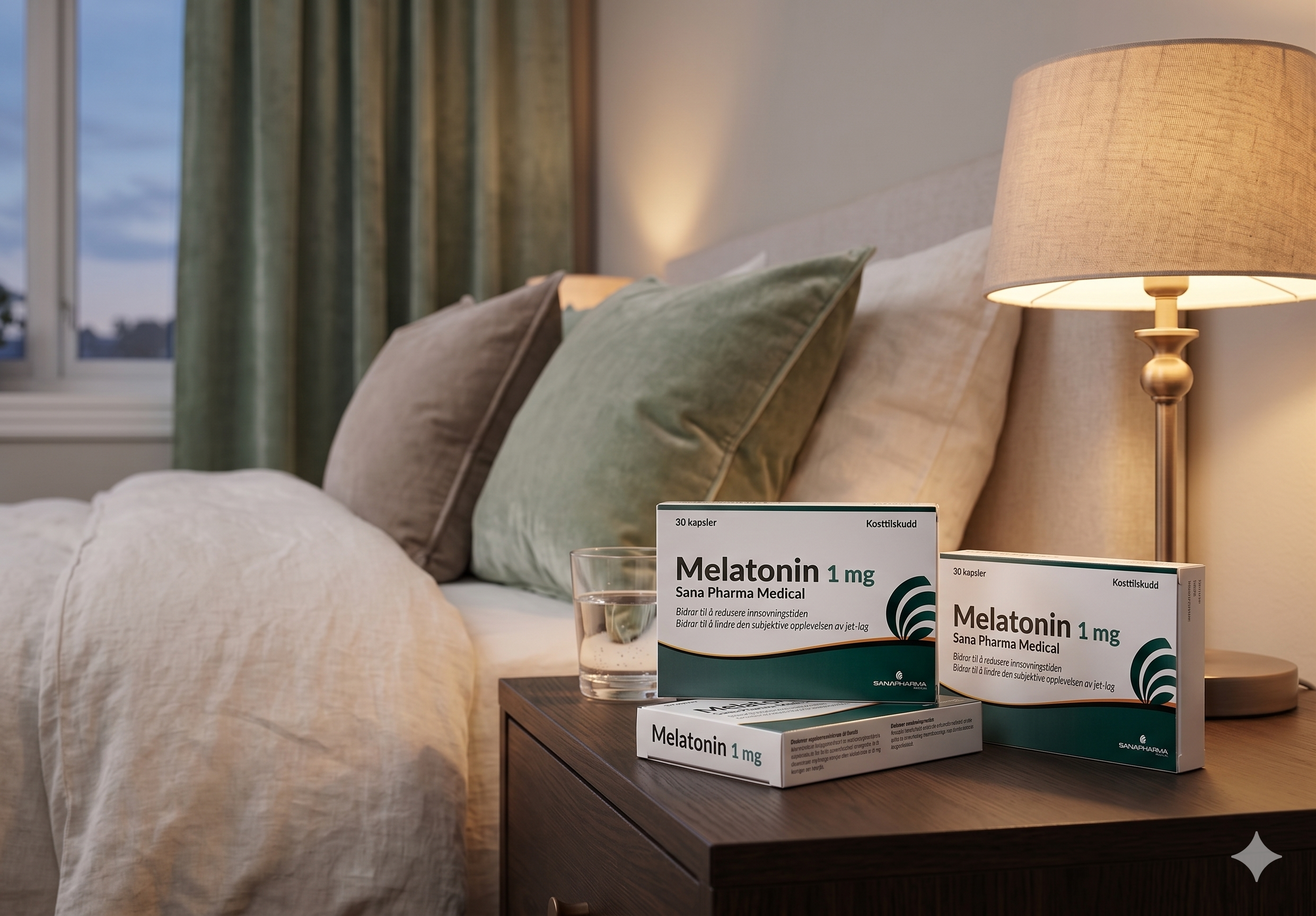 Sana Pharma Melatonin 1mg Kapsler 30 stk 3 pakker