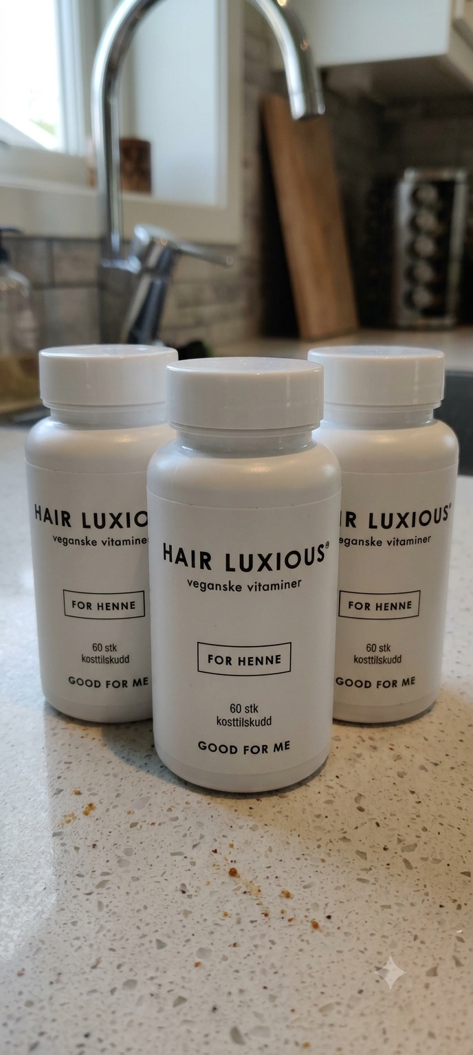 Hair Luxious Vegansk Kosttilskudd For Henne - 60 tabletter 3 pakker