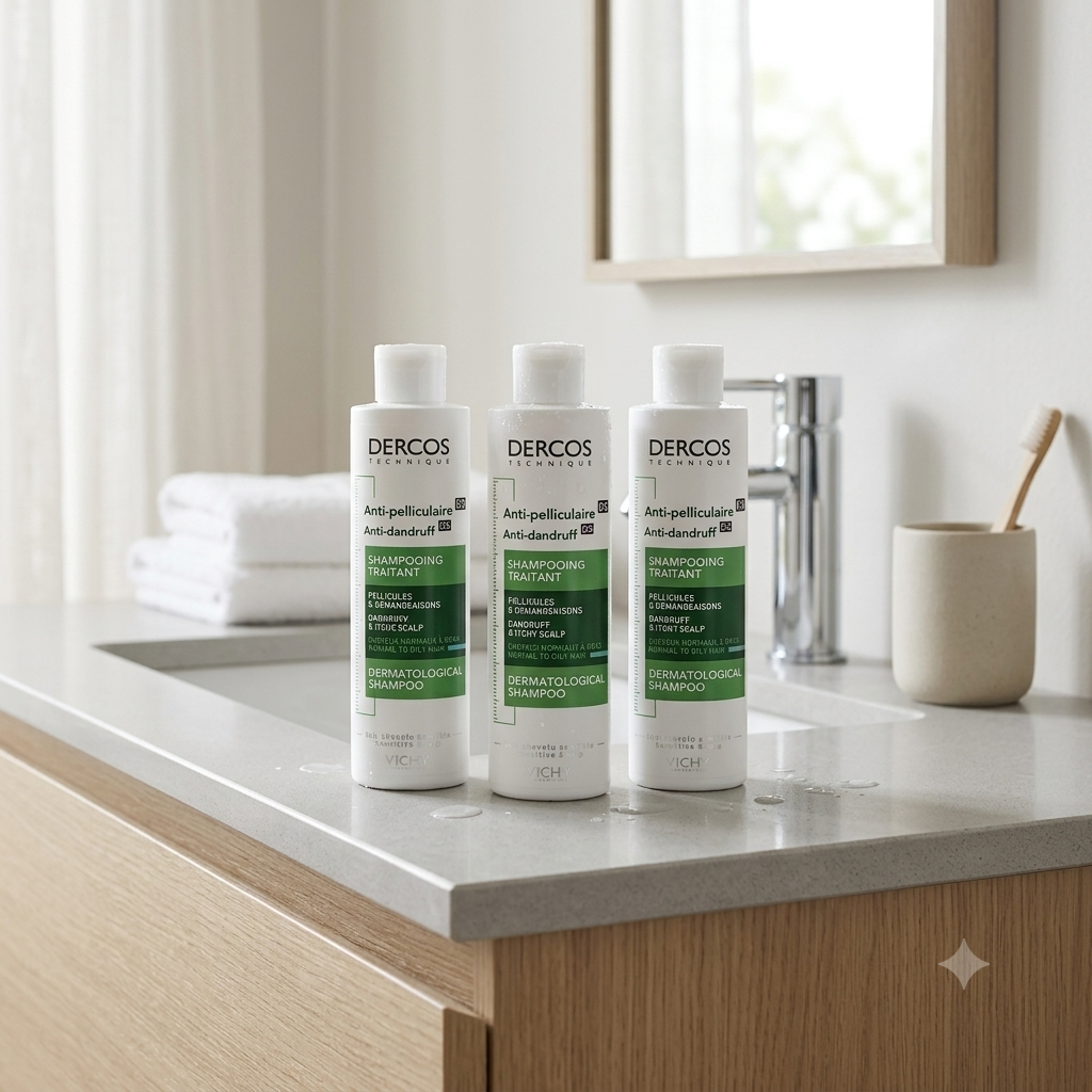 Vichy Dercos Technique Flass-Sjampo Til Fet Hodebunn 200ml 3 pakker