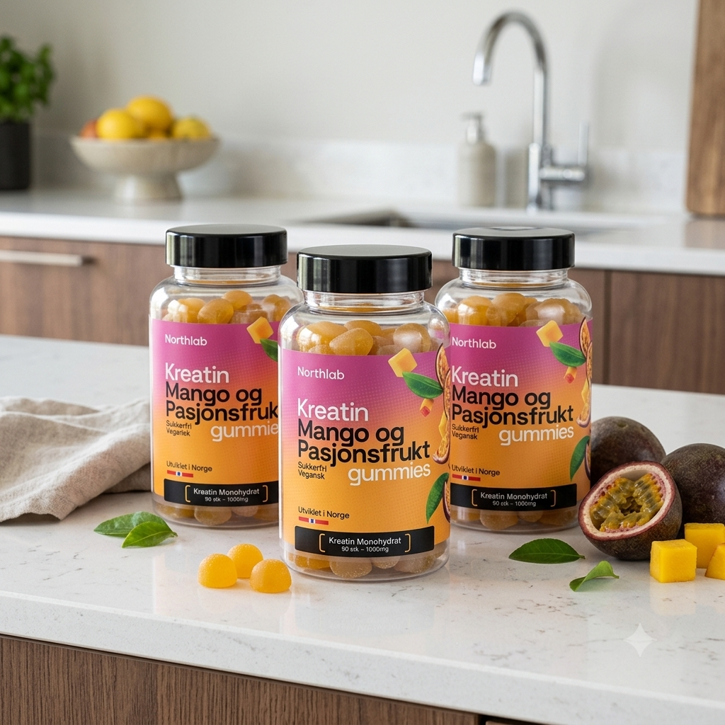 Northlab Kreatingummies med mango og pasjonsfruktsmak 1g 90 stk (2)