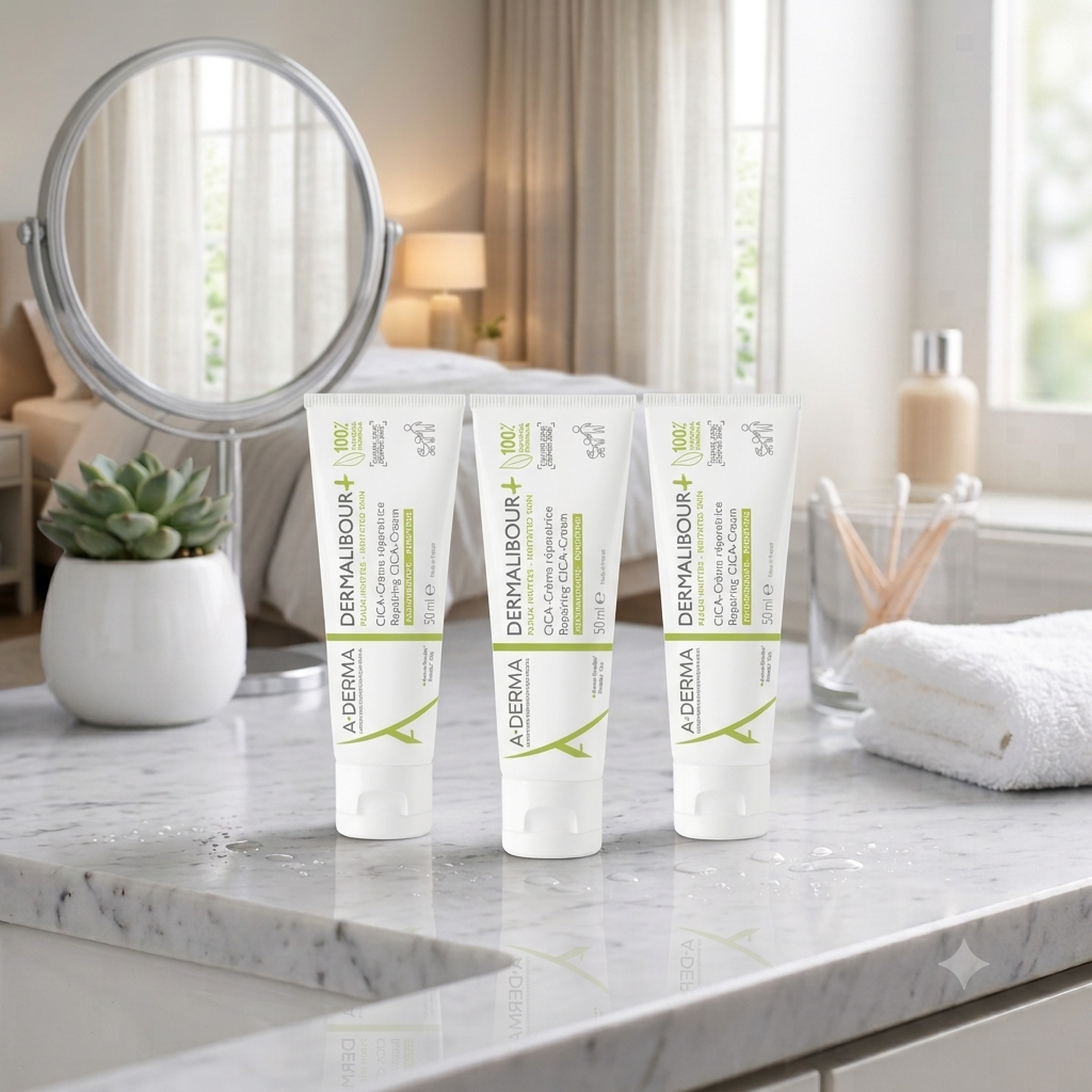 A-Derma Dermalibour+ Cica reparasjonskrem 50 ml 3 stykker