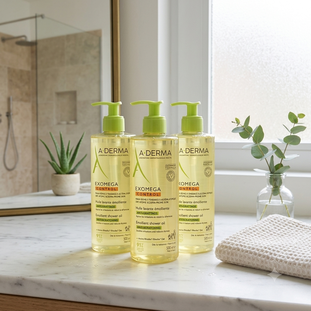 A-Derma Exomega Control Shower Oil 500 ml 3 stykker