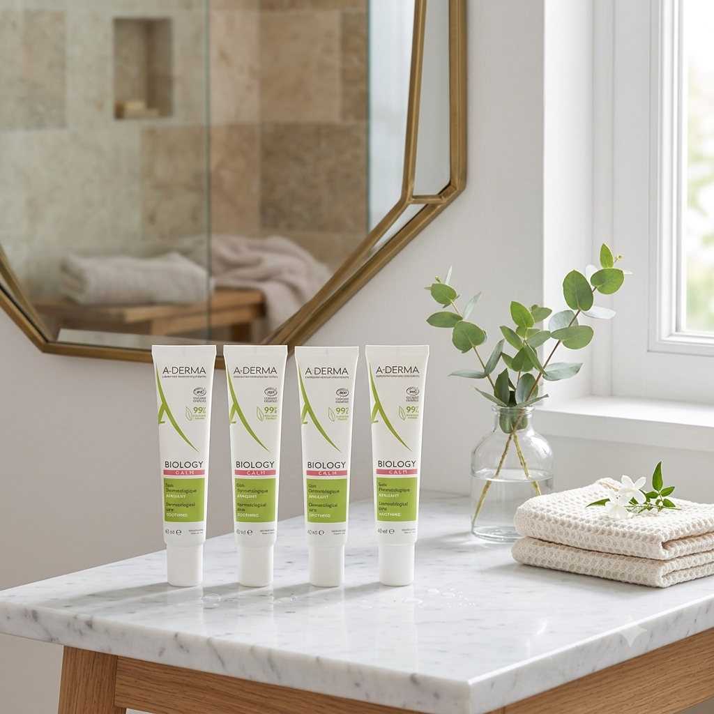 A-Derma Biology Calm ansiktskrem 40 ml 4 stykker