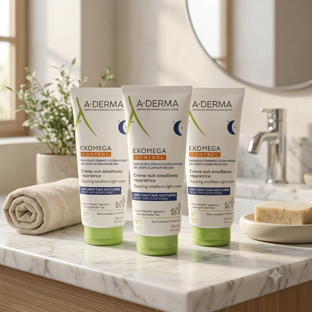 A-Derma Exomega Control Night Cream 200 ml 3 pakker