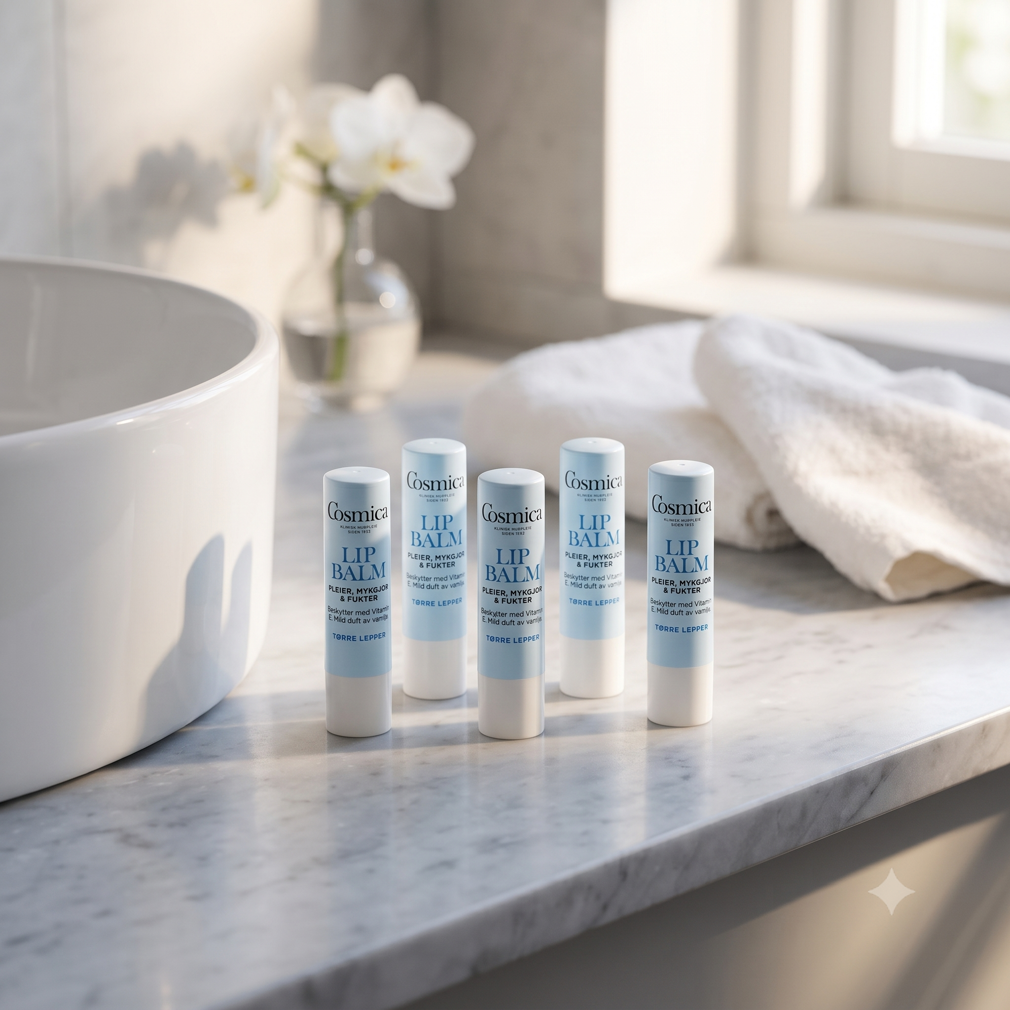 Cosmica Lip Balm tørre lepper 4.6 g 5 stykker