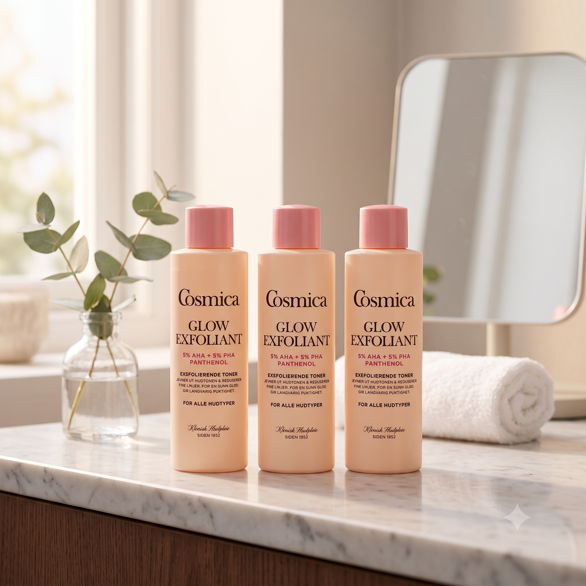 Cosmica Glow Exfoliant Toner 150 ml 3 stykker