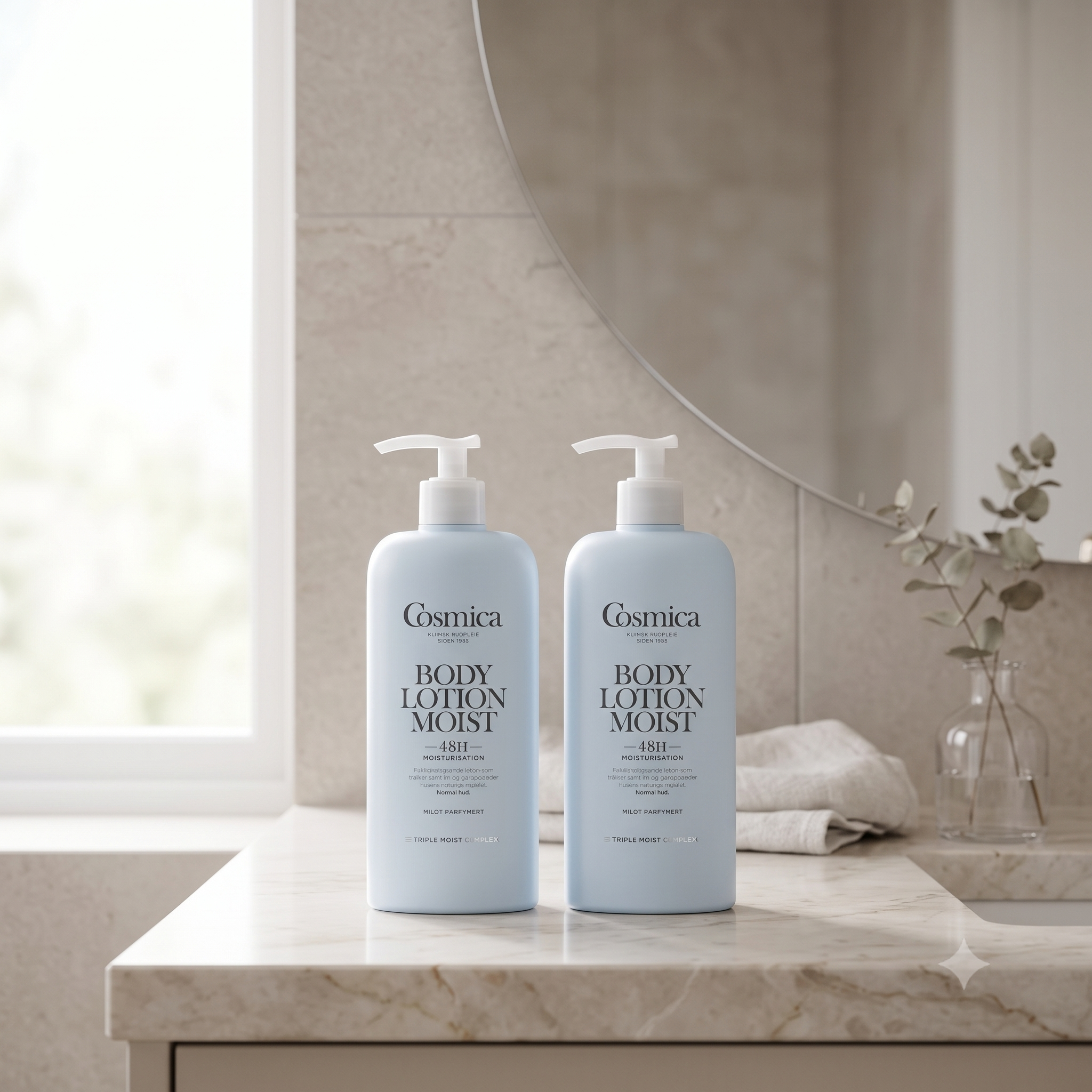 Cosmica Body Lotion Moist med parfyme 400 ml 2 stykker