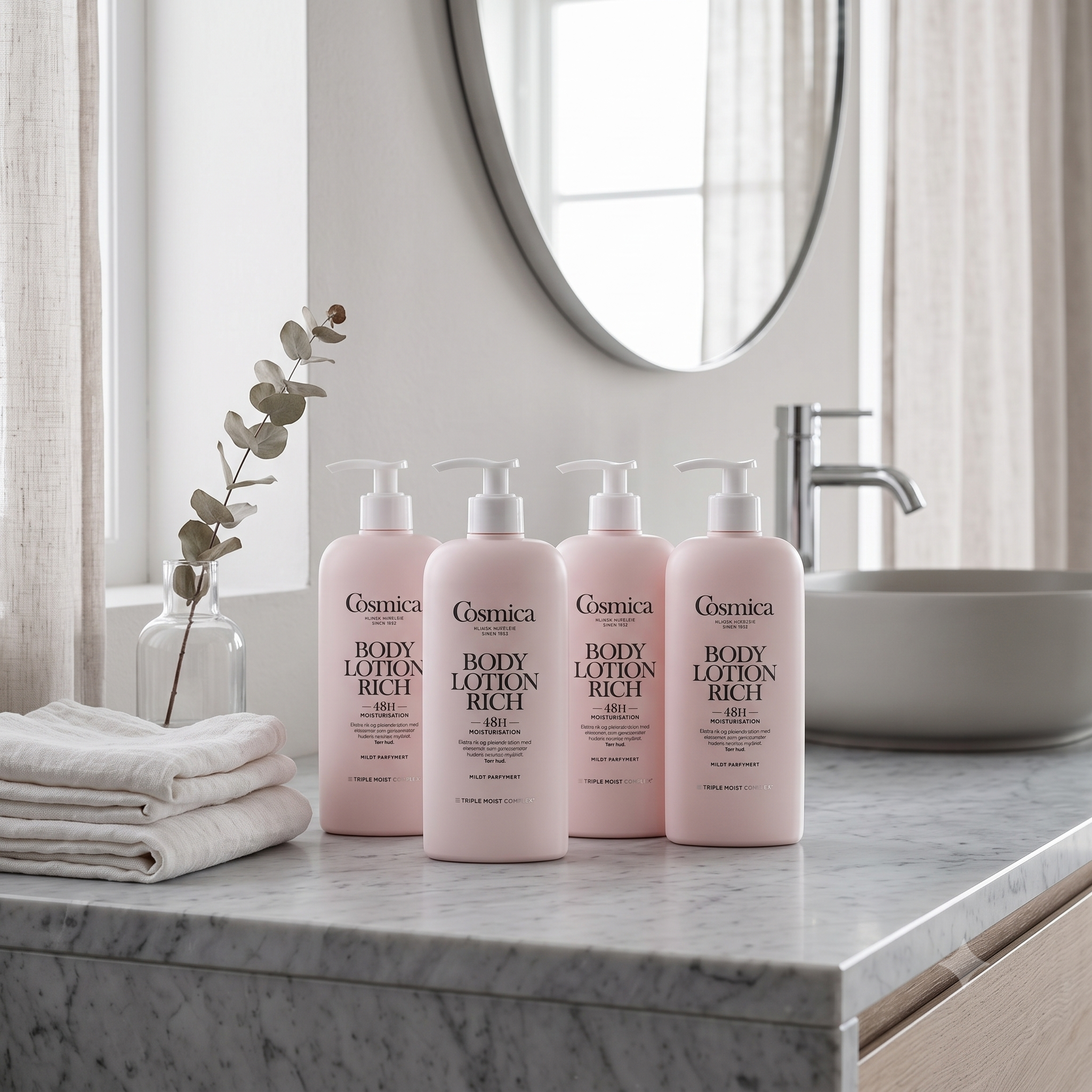 Cosmica Body Lotion Rich parfymert 400 ml 4 stykker