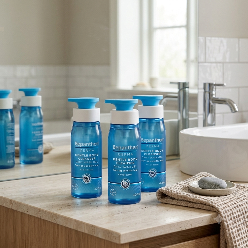 Bepanthen Derma Gentle Body Cleanser Daily Wash Gel 400 ml 3 stykker