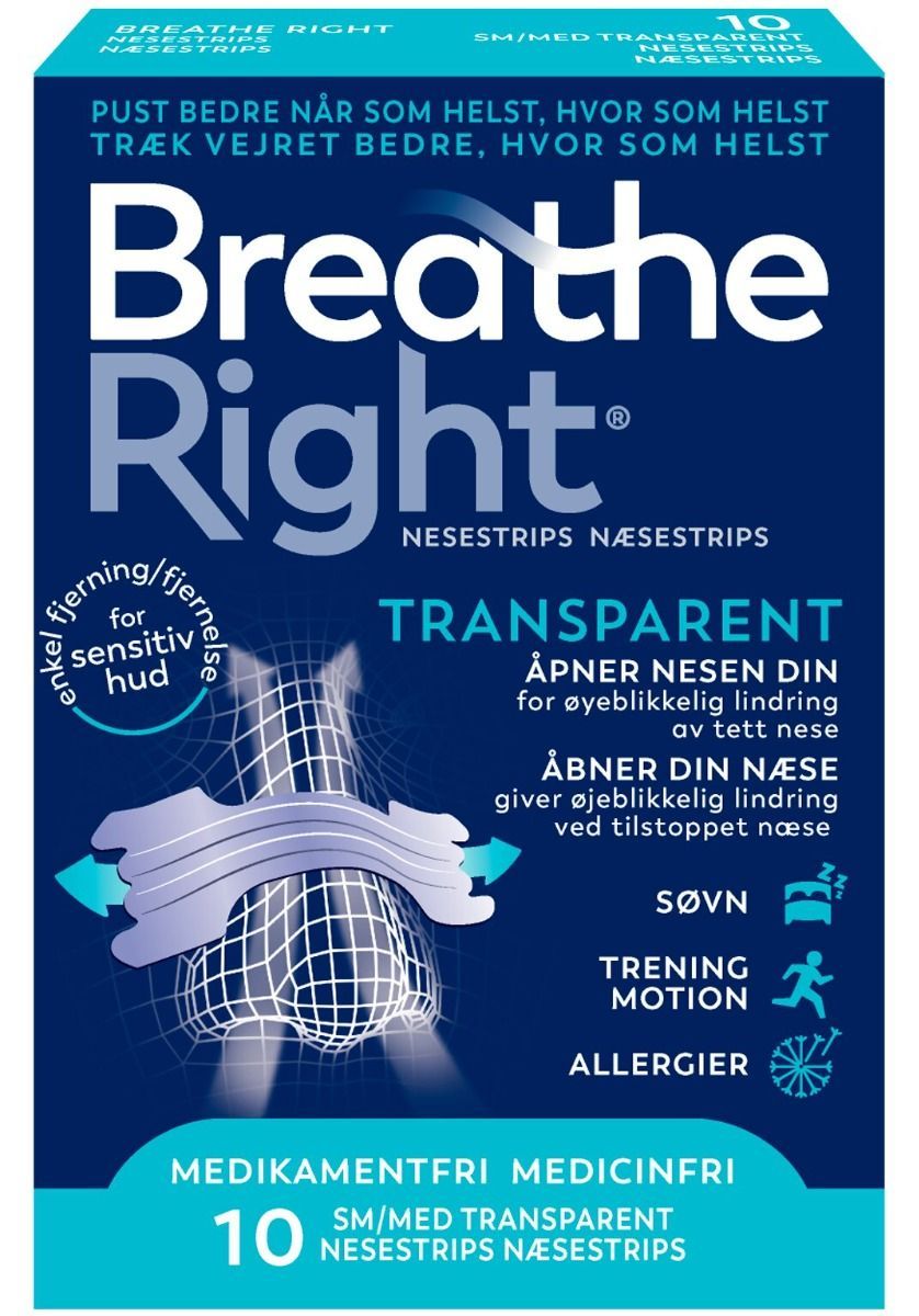 Breathe Right nasal strip snorkeplaster 10 stk
