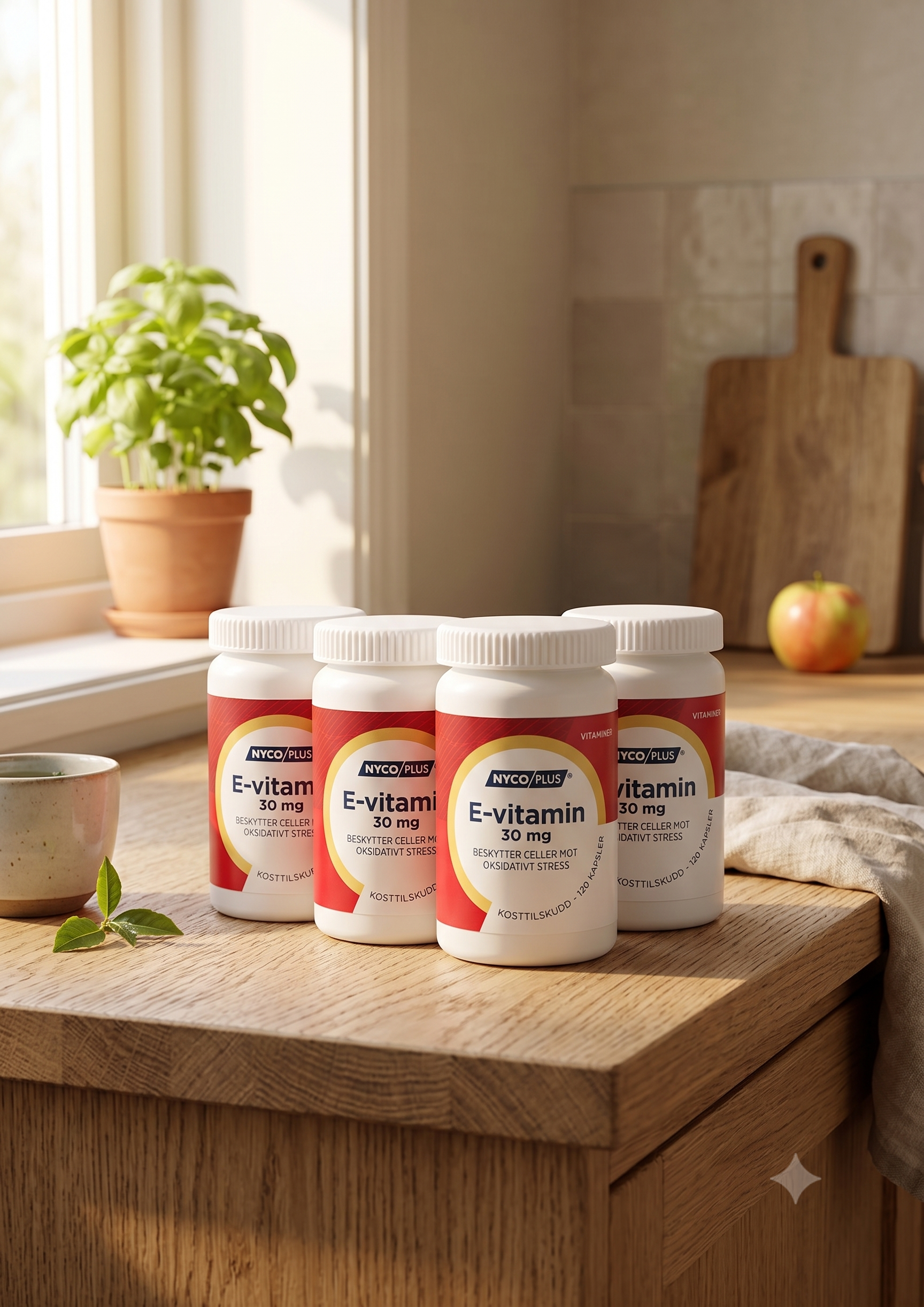 Nycoplus E-vitamin 30 mg 120 kapsler 4 stykker