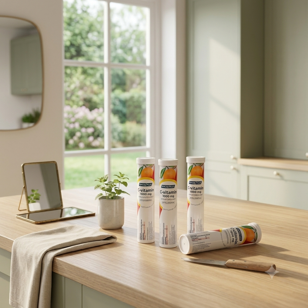 Nycoplus C-vitamin 1000mg brusetabletter appelsin 20stk 4 pakker