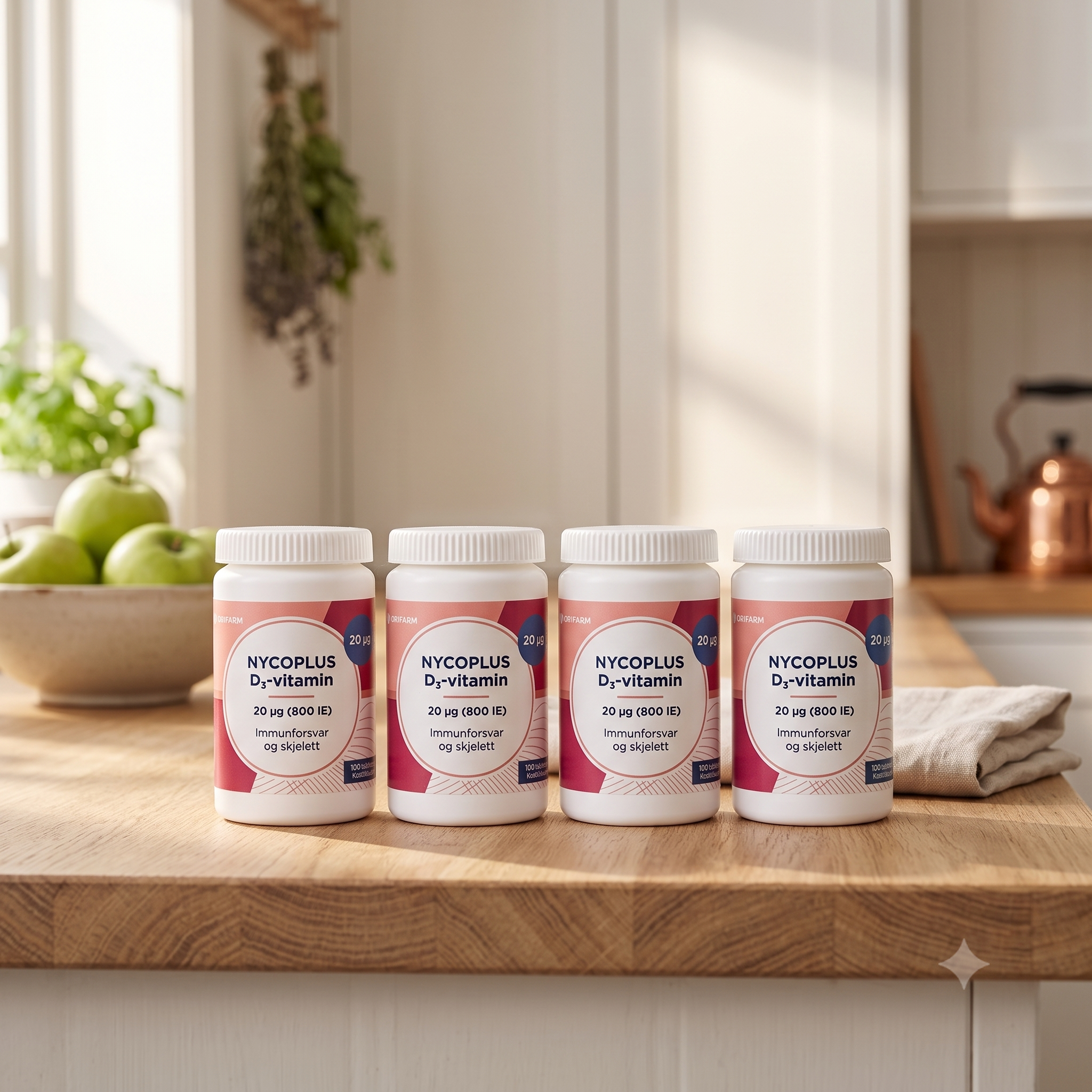Nycoplus D3-Vitamin 20 µg 100 tabletter 4 stykker