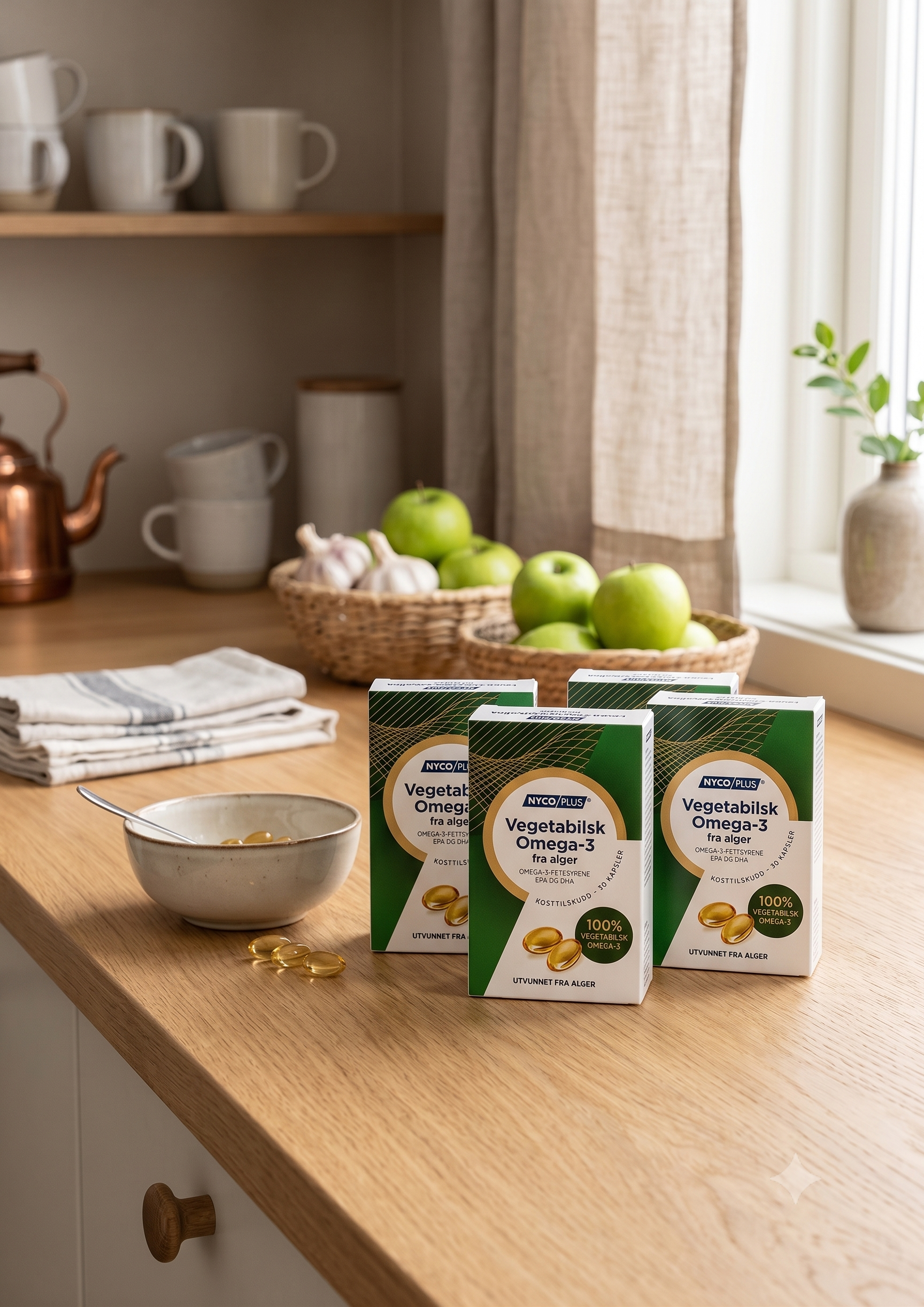 Nycoplus Vegansk Omega-3 fra alger 30stk 4 esker