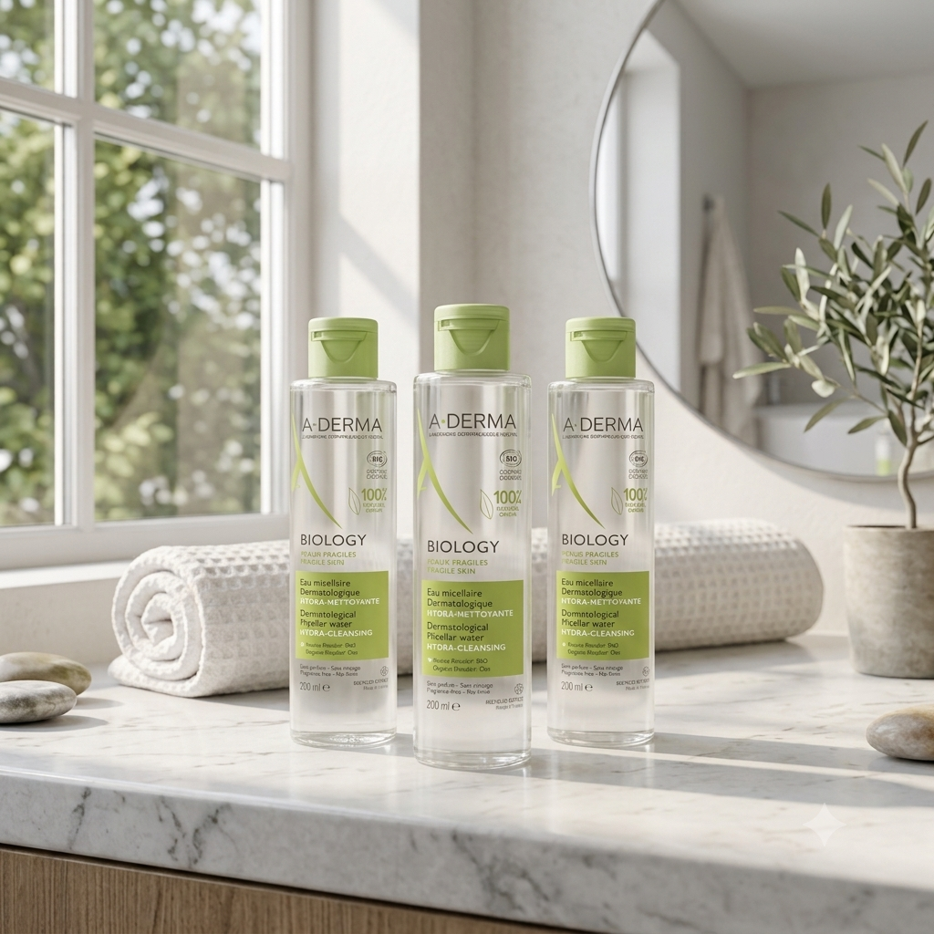 A-Derma Biology Micellar Water rensevann 200 ml 3 stykker