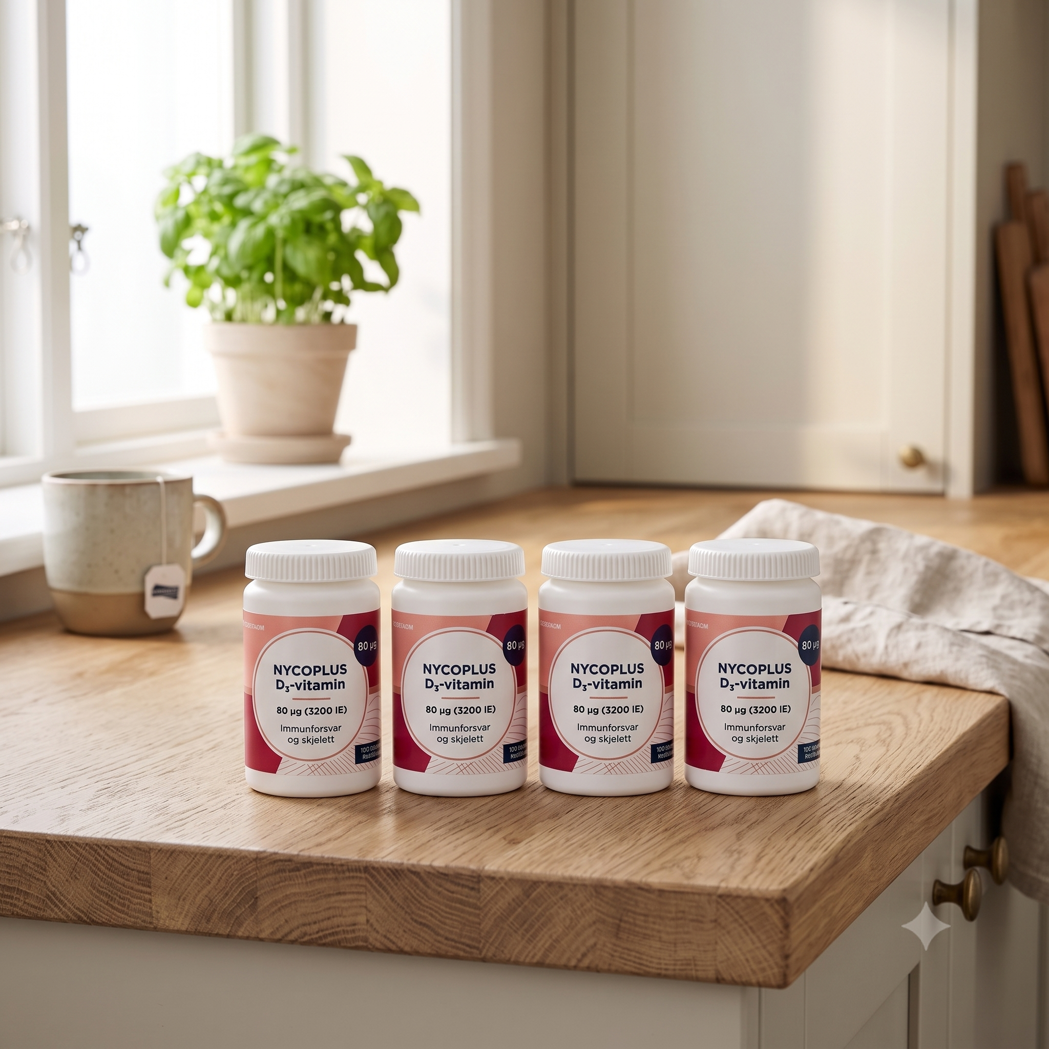 Nycoplus D3-vitamin 80mcg tabletter 100stk 4 stykker