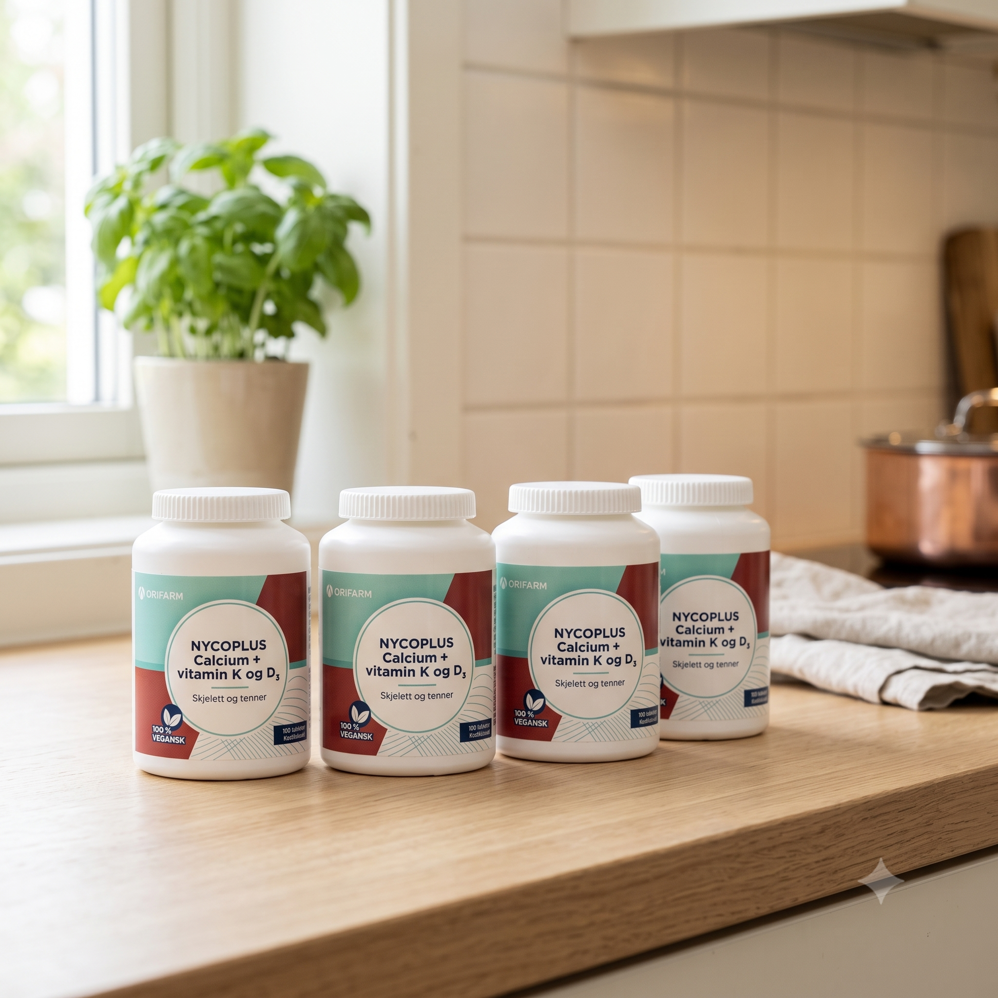 Nycoplus Calcium med K-og D3-vitamin tabletter 100stk 4 stykker