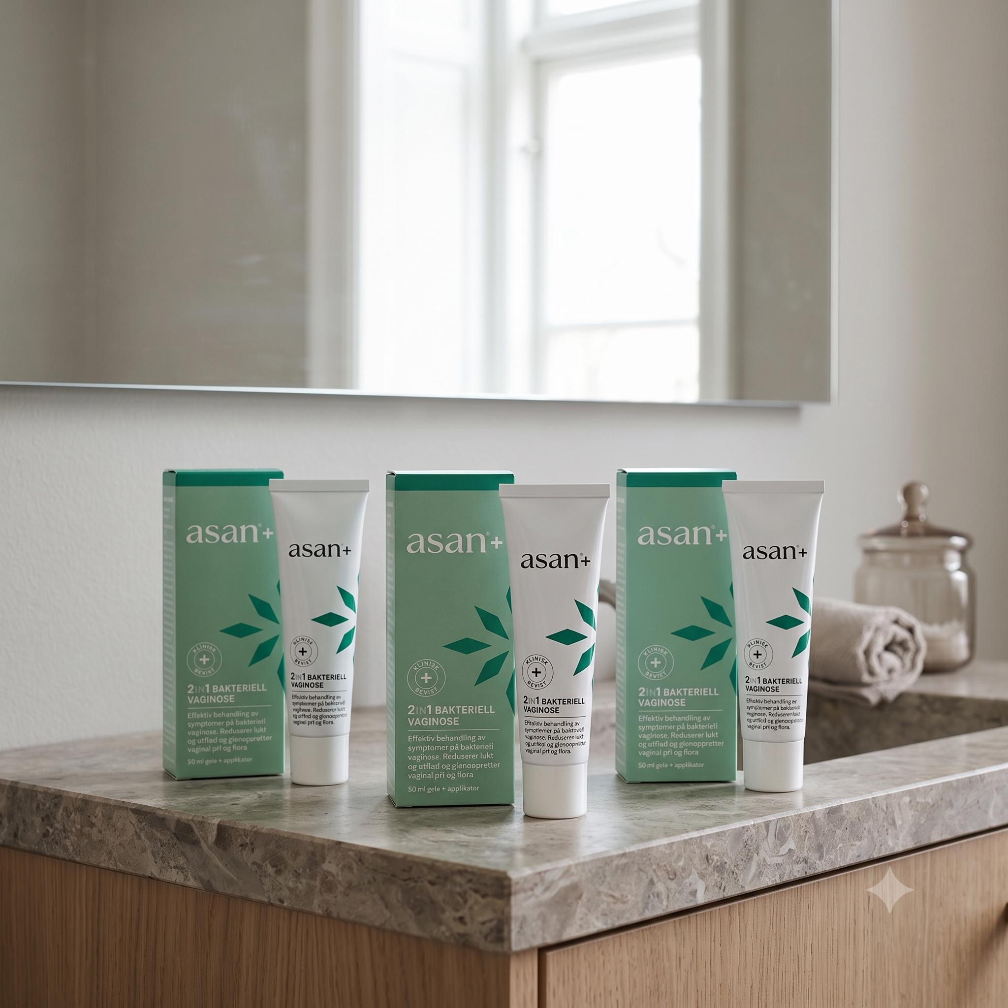 Asan+ 2in1 Bakteriell Vaginose, 50ml 3 stykker