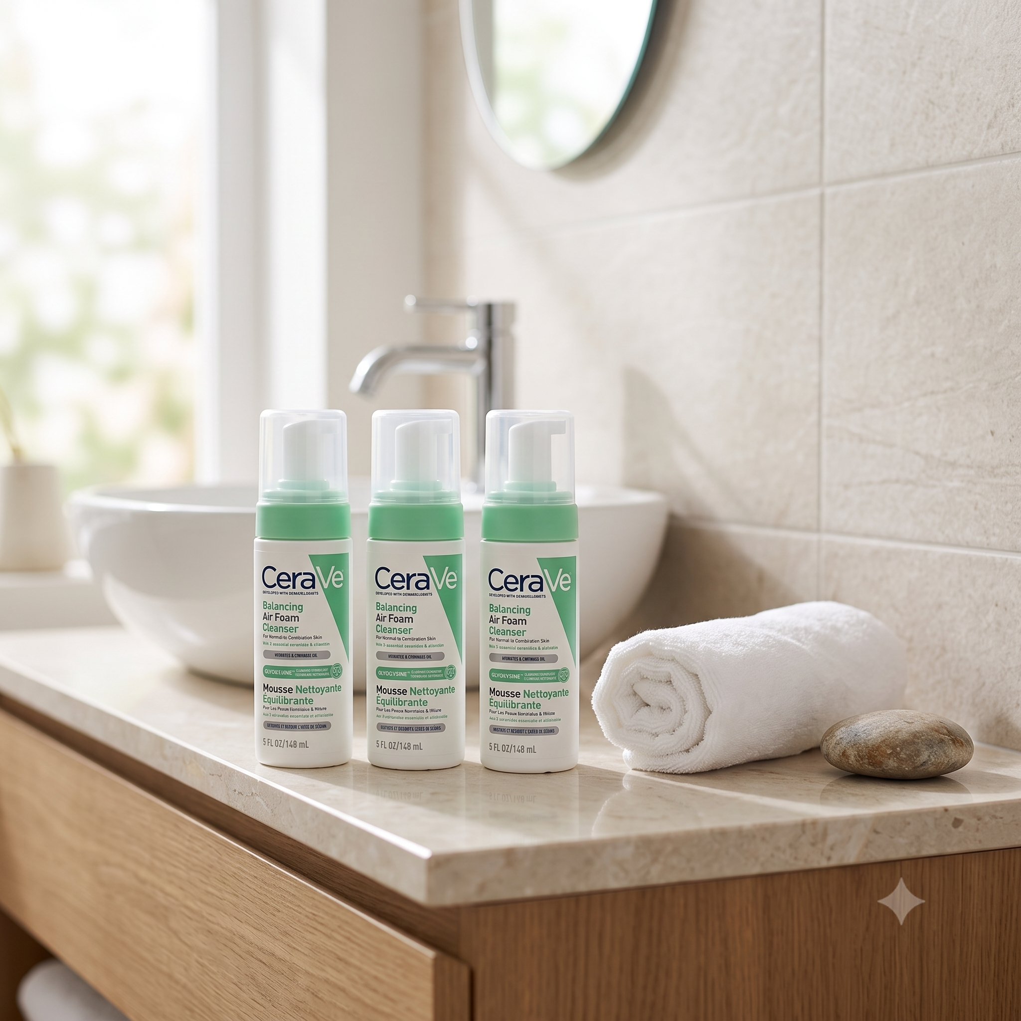 CeraVe Balancing Air Foam Cleanser 148 ml | Rens for uren hud 3 stykker