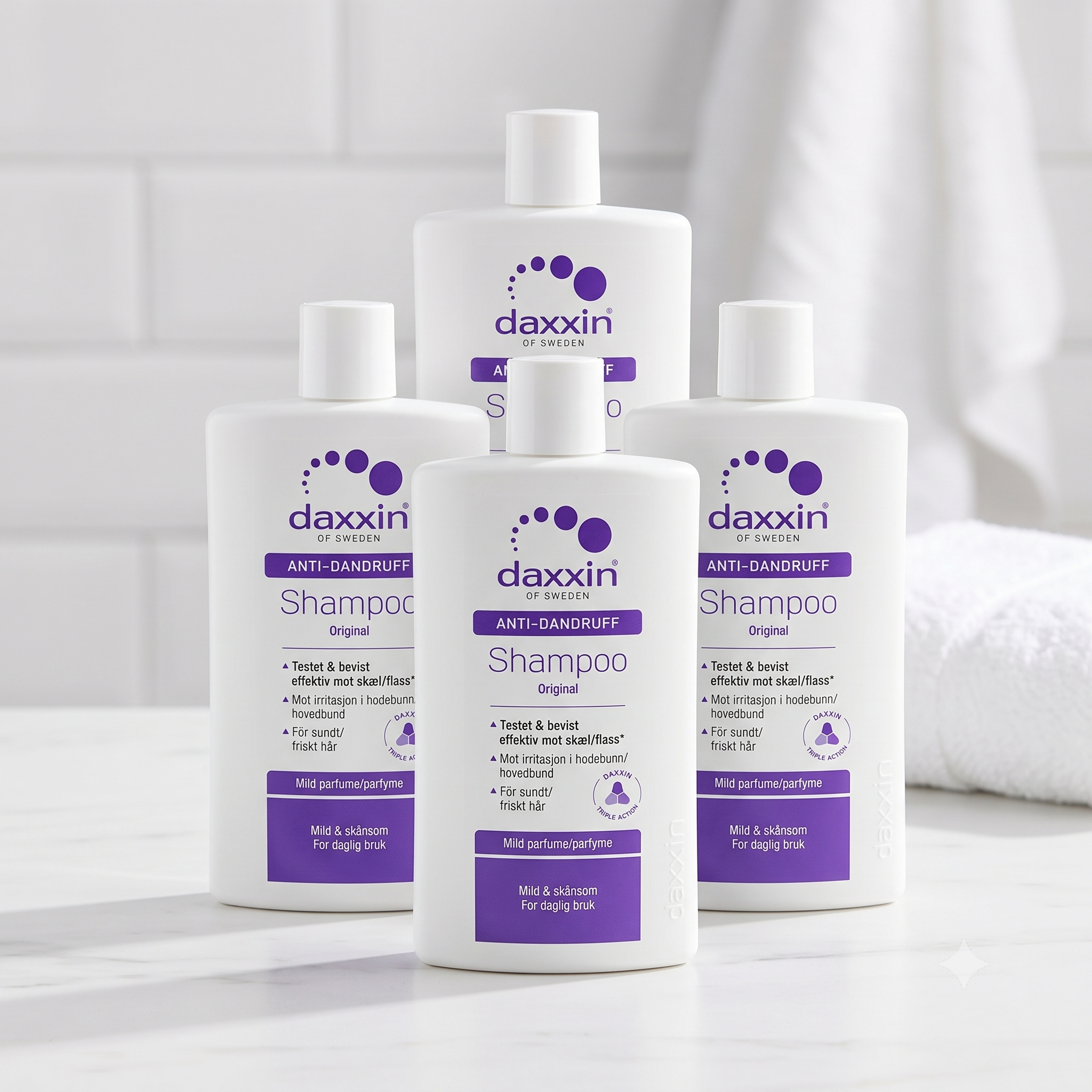 Daxxin Shampoo Mot Flass Med Parfyme 250ml 4 stykker