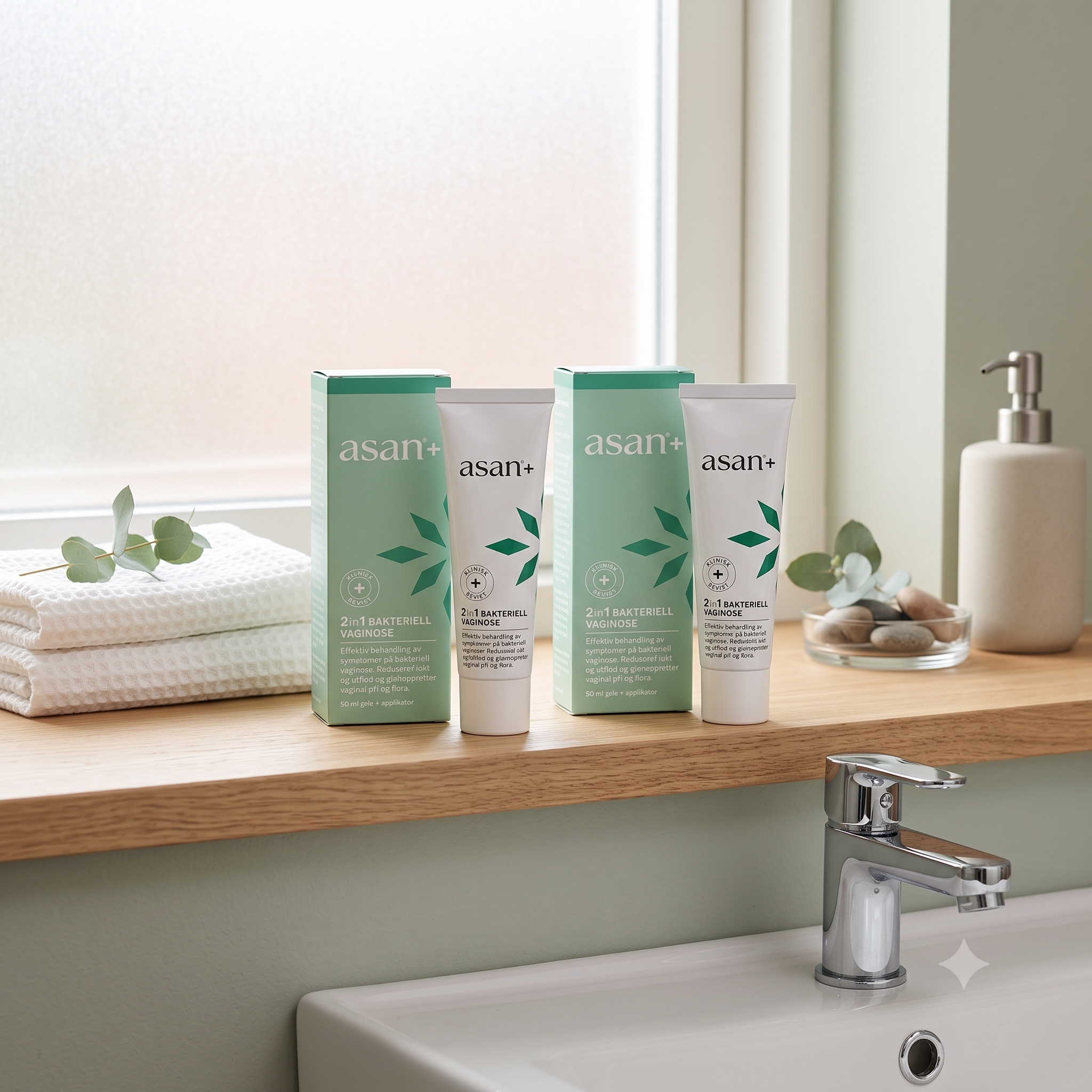 Asan+ 2in1 Bakteriell Vaginose, 50ml 2 stykker