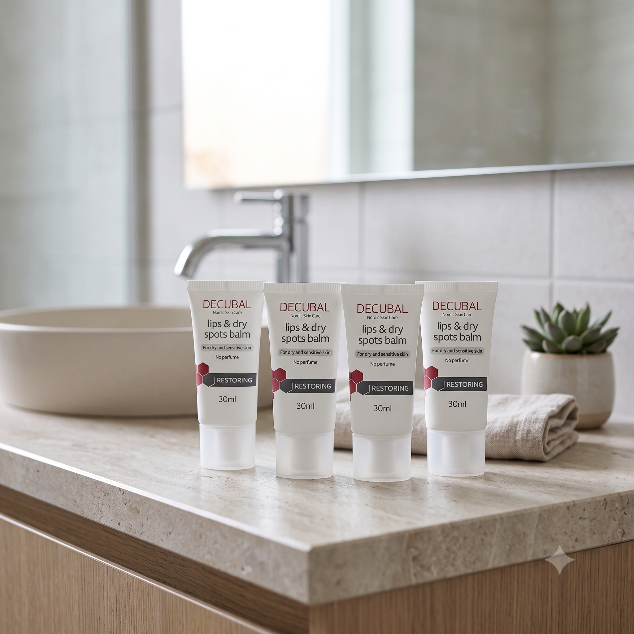 Decubal Lips & Dry Spots Balm 30ml 4 stykker