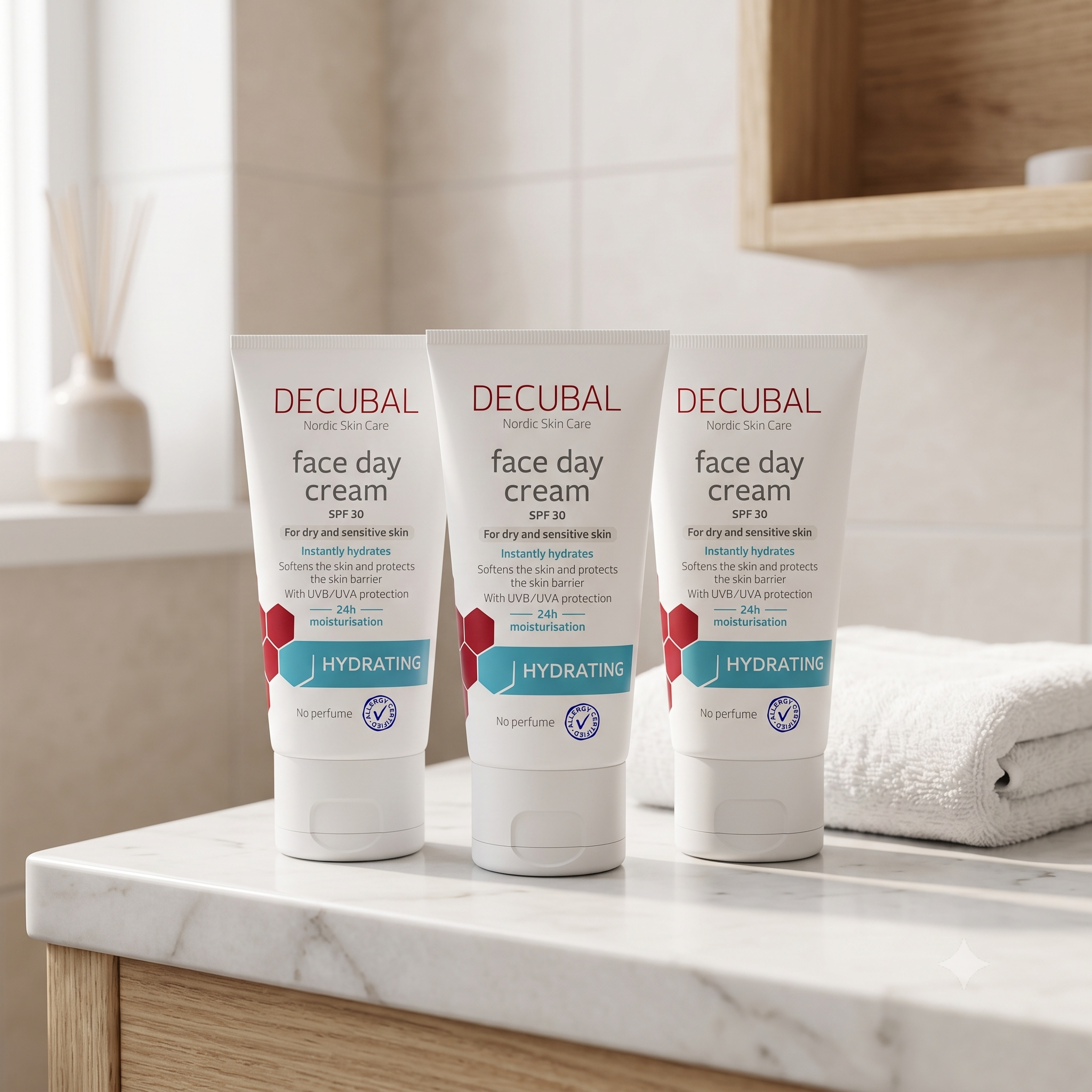 Decubal Hydrating Face Day Cream SPF 30 50 ml 3 stykker