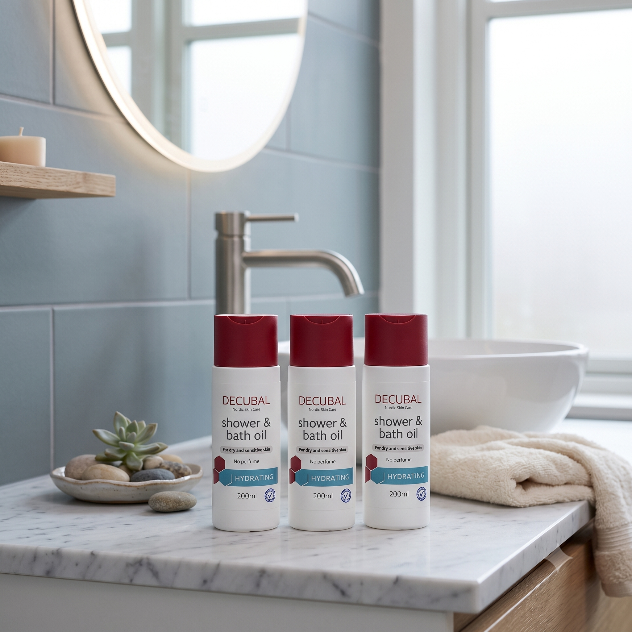 Decubal Hydrating Shower & Bath Oil 200 ml 3 stykker