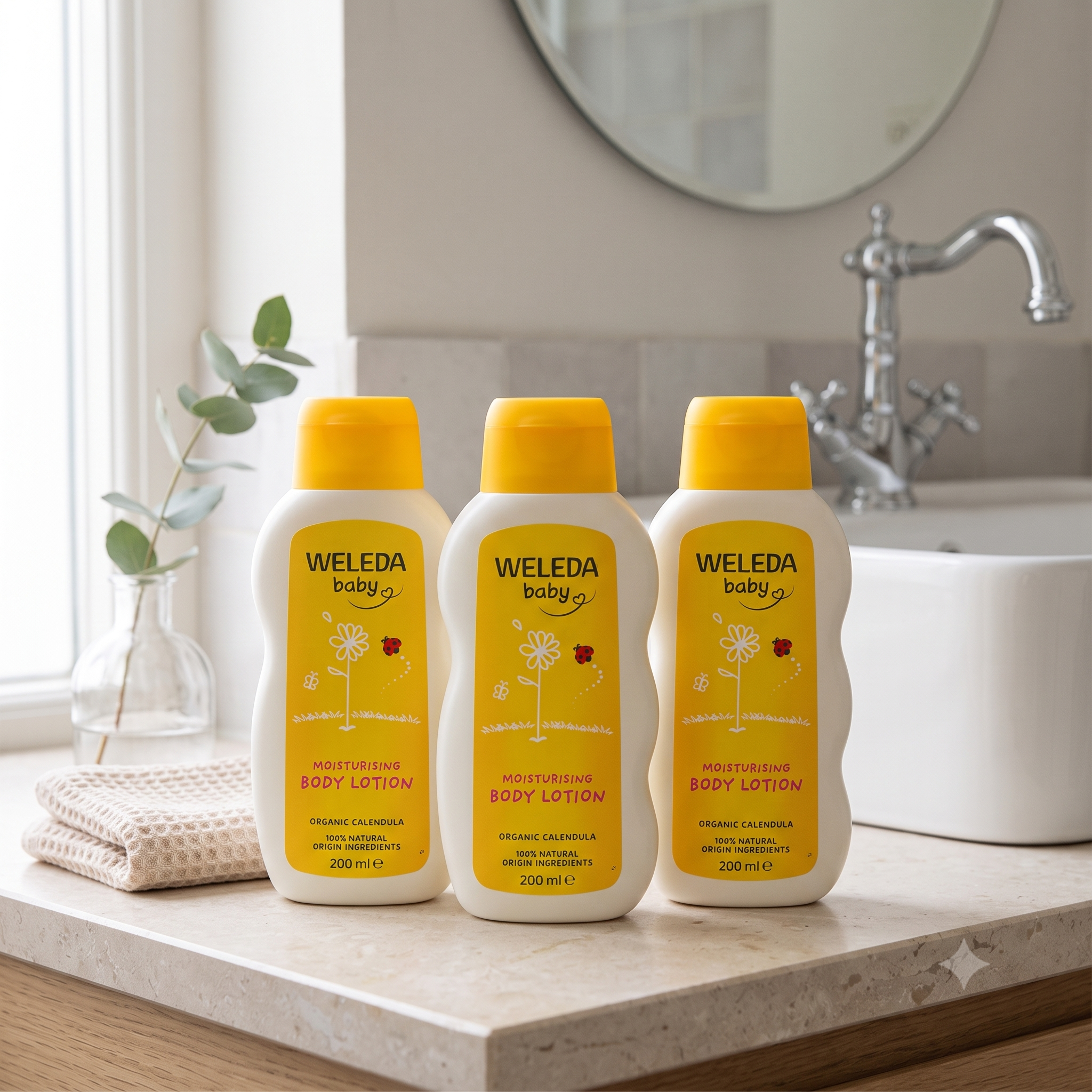 Weleda Baby Calendula Body Lotion 200 ml 3 stykker