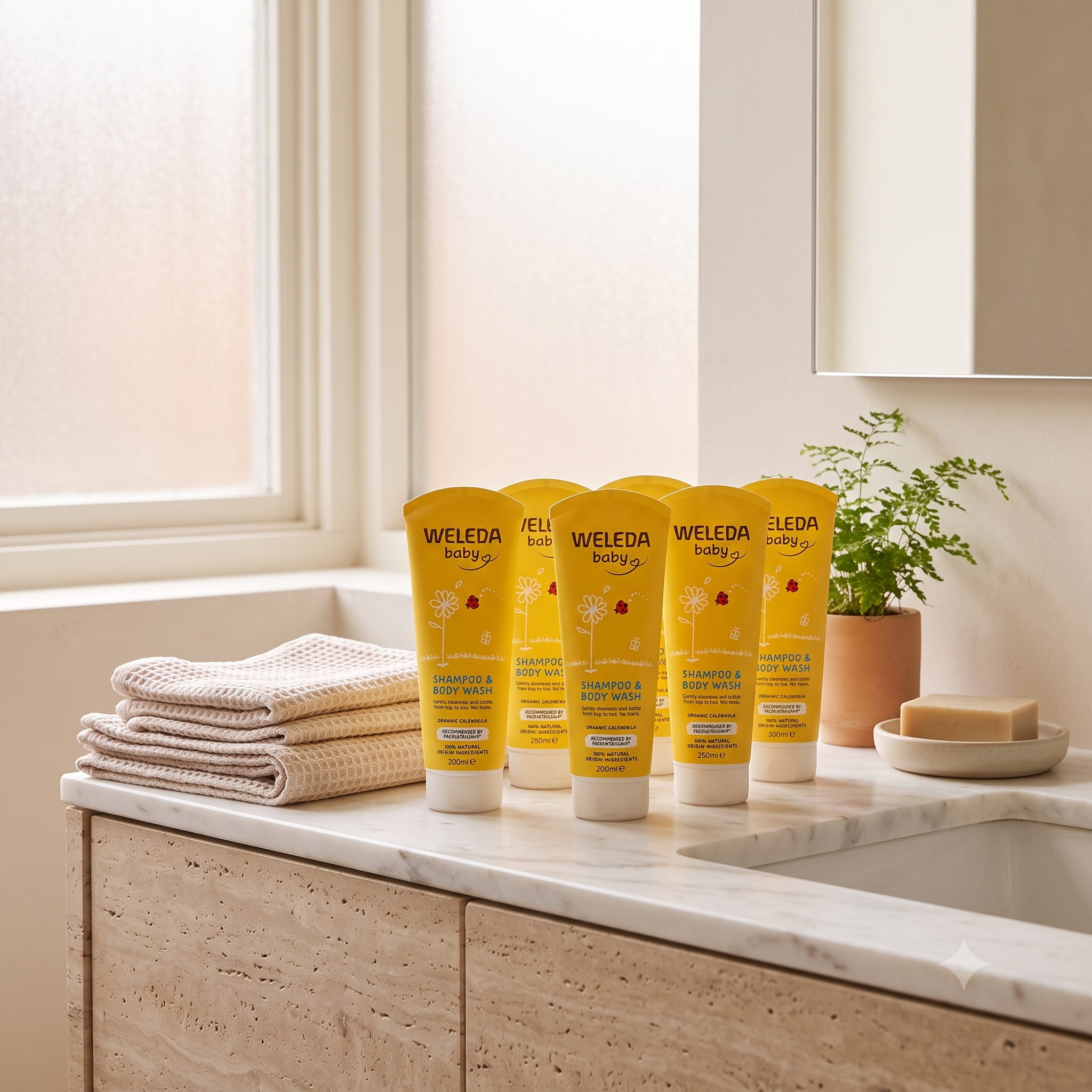 Weleda Calendula Shampoo & Body Wash 200 ml 6 stykker