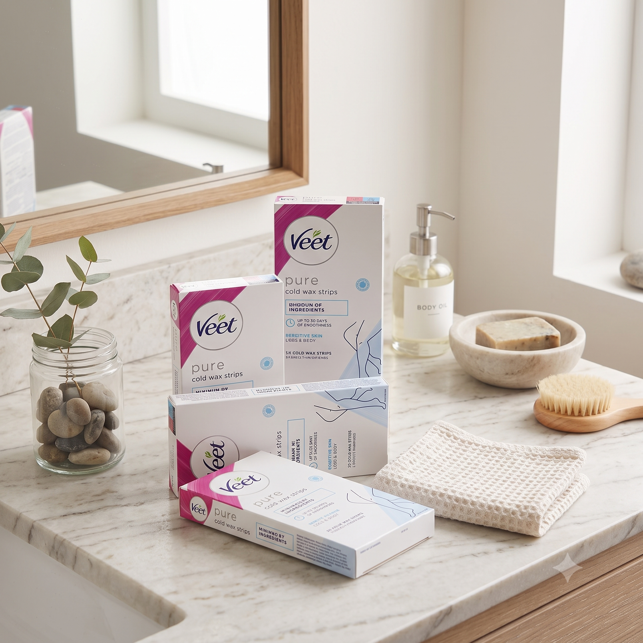 Veet Pure hårfjerningsstrips kropp og ben 20 stk 5 stykker