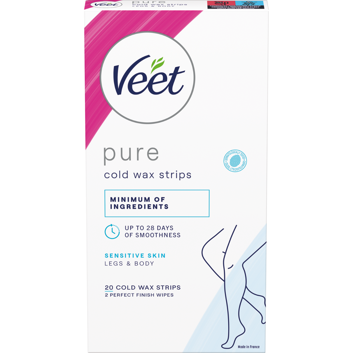 Veet Pure hårfjerningsstrips kropp og ben 20 stk