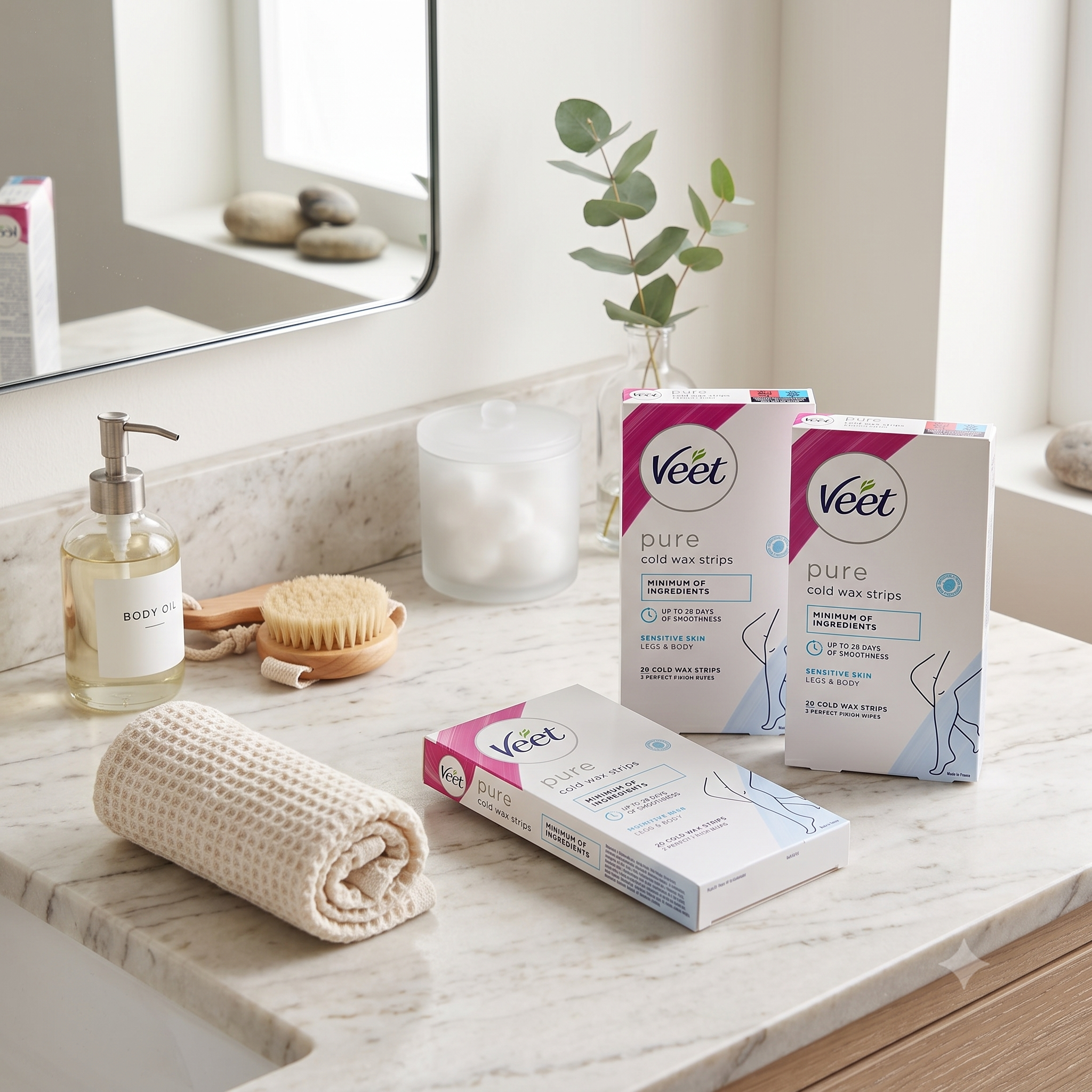 Veet Pure hårfjerningsstrips kropp og ben 20 stk 3 stykker