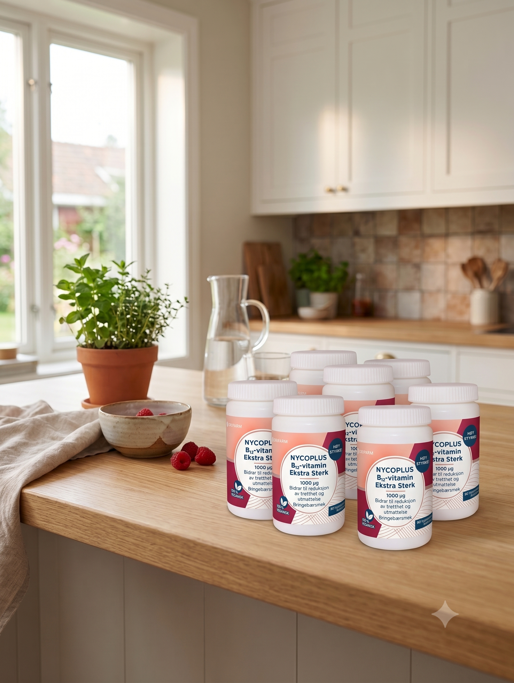 Nycoplus B12-Vitamin Ekstra Sterk 1000 µg tyggetabletter 90 stk 6 stykker