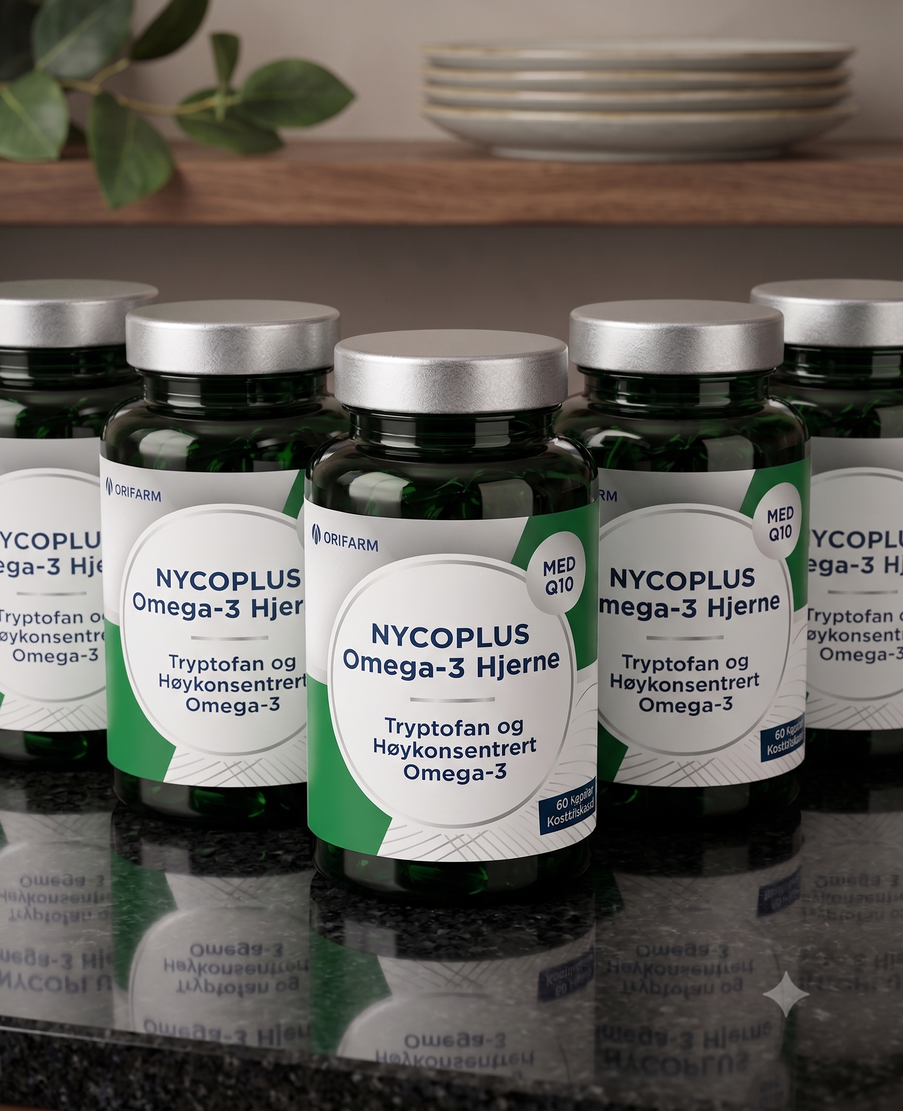 Nycoplus Omega-3 hjerne 60 kapsler 5 stykker
