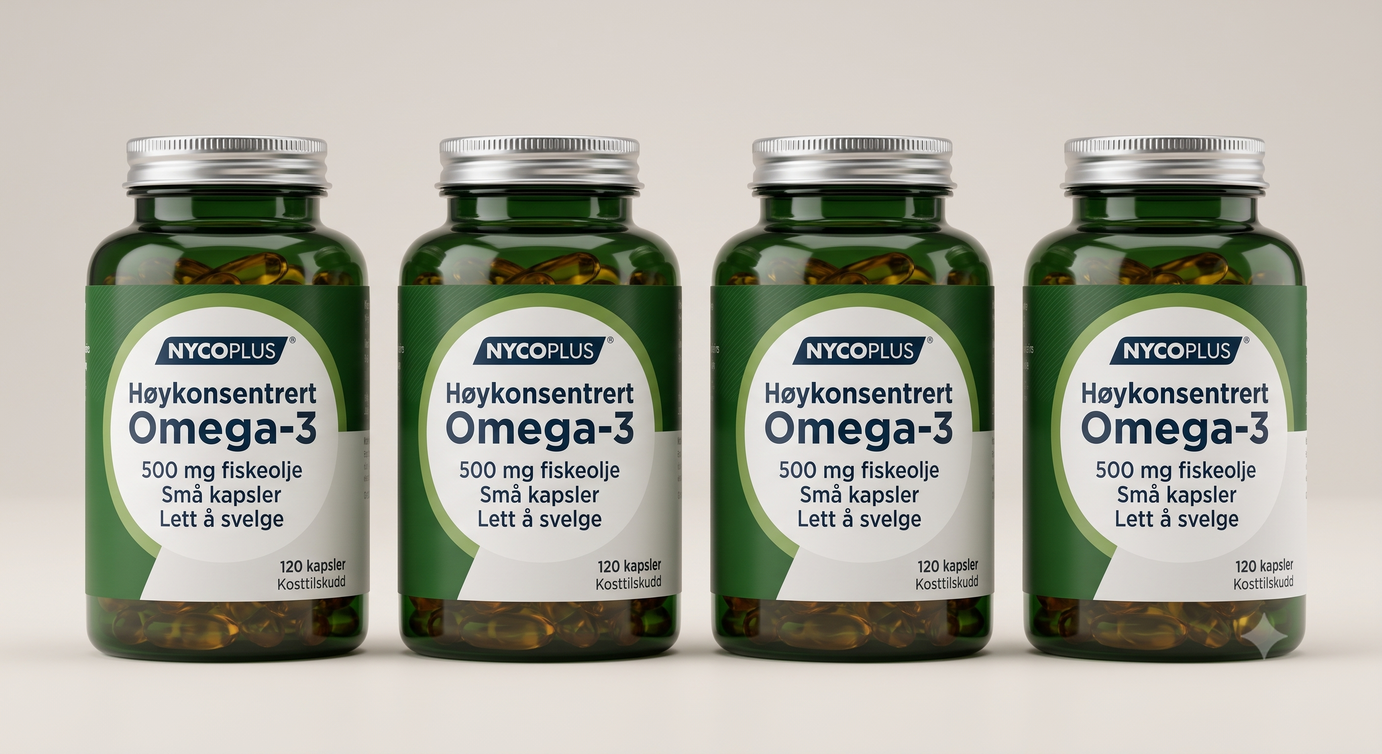Nycoplus Høykonsentrert Omega-3 500 mg 4 stykker