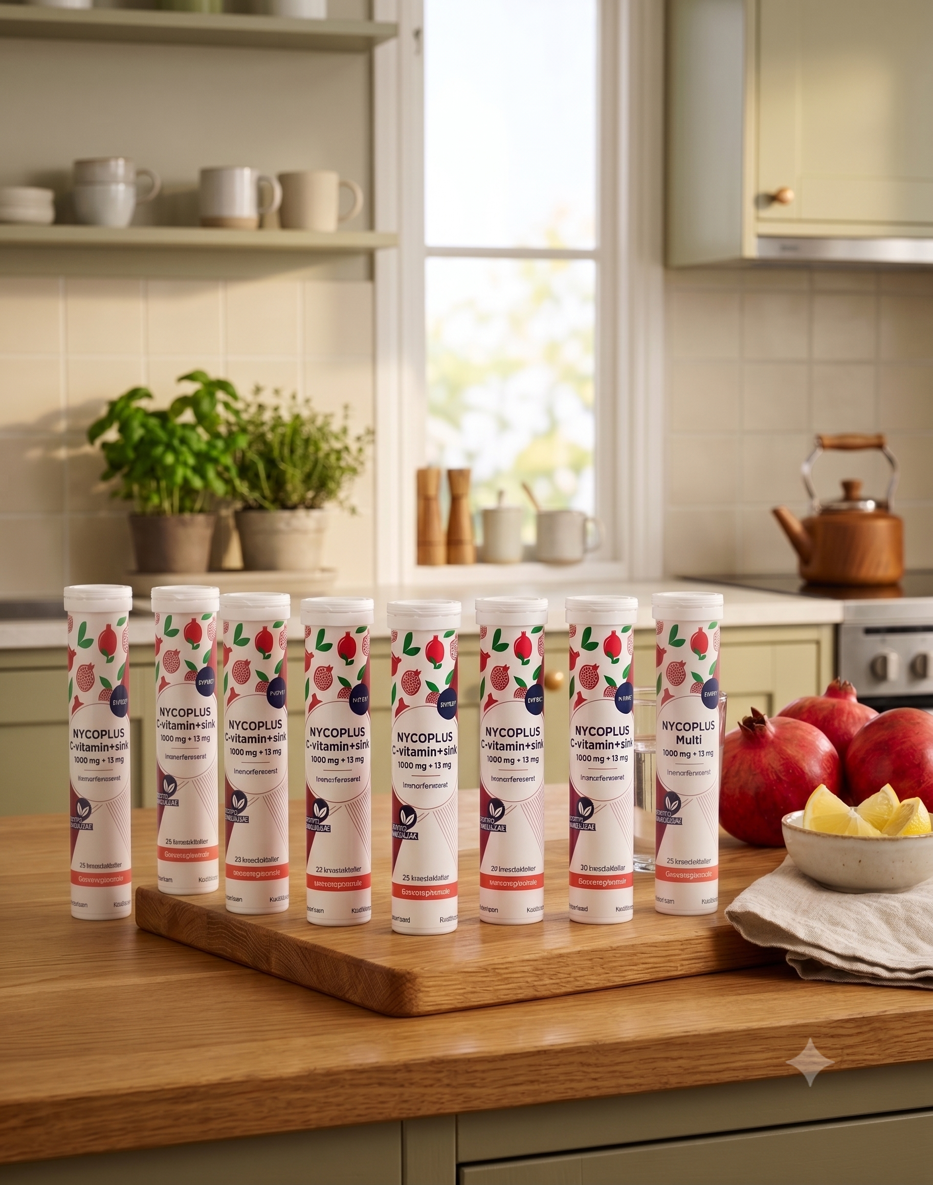 Nycoplus C-vitamin Granateple brusetabletter 20 stk. 10 stykker