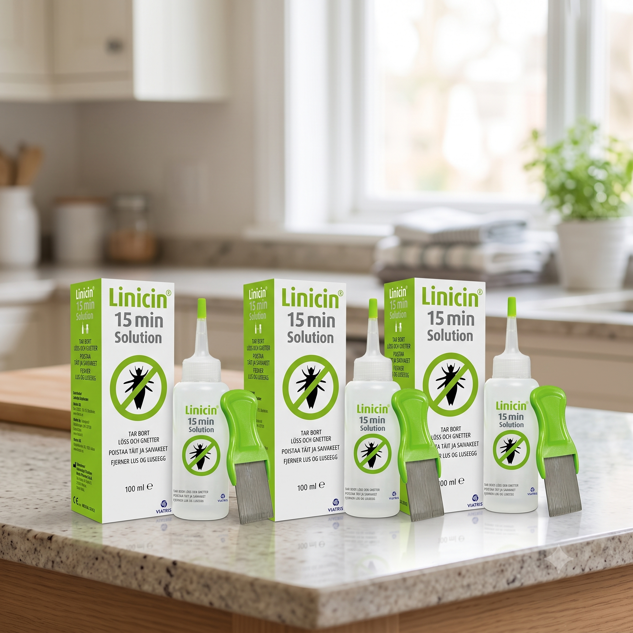 Linicin Solution 15 min Lusemiddel 100ml 3 stykker