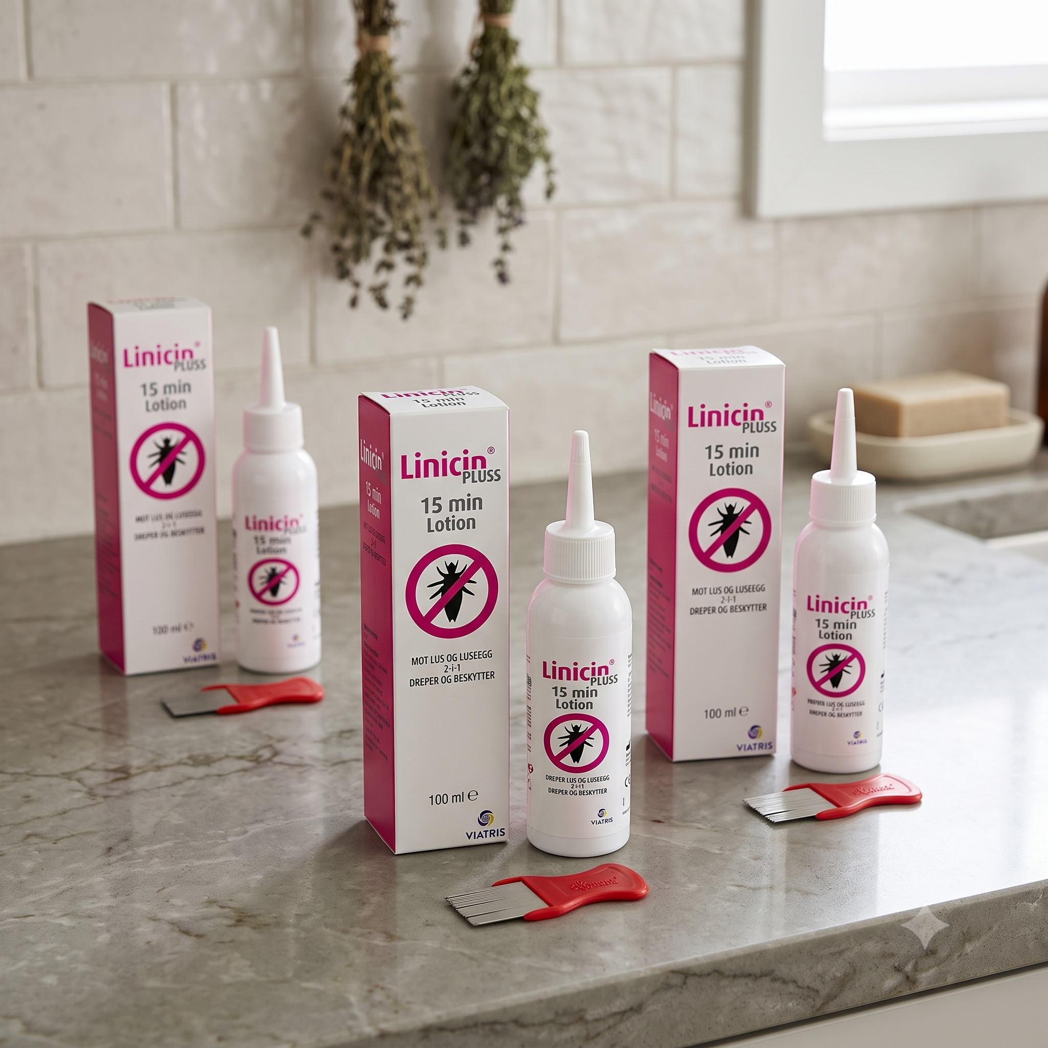 Linicin Pluss 15 Min Lotion Lusemiddel Mot Lus 100 ml 3 stykker