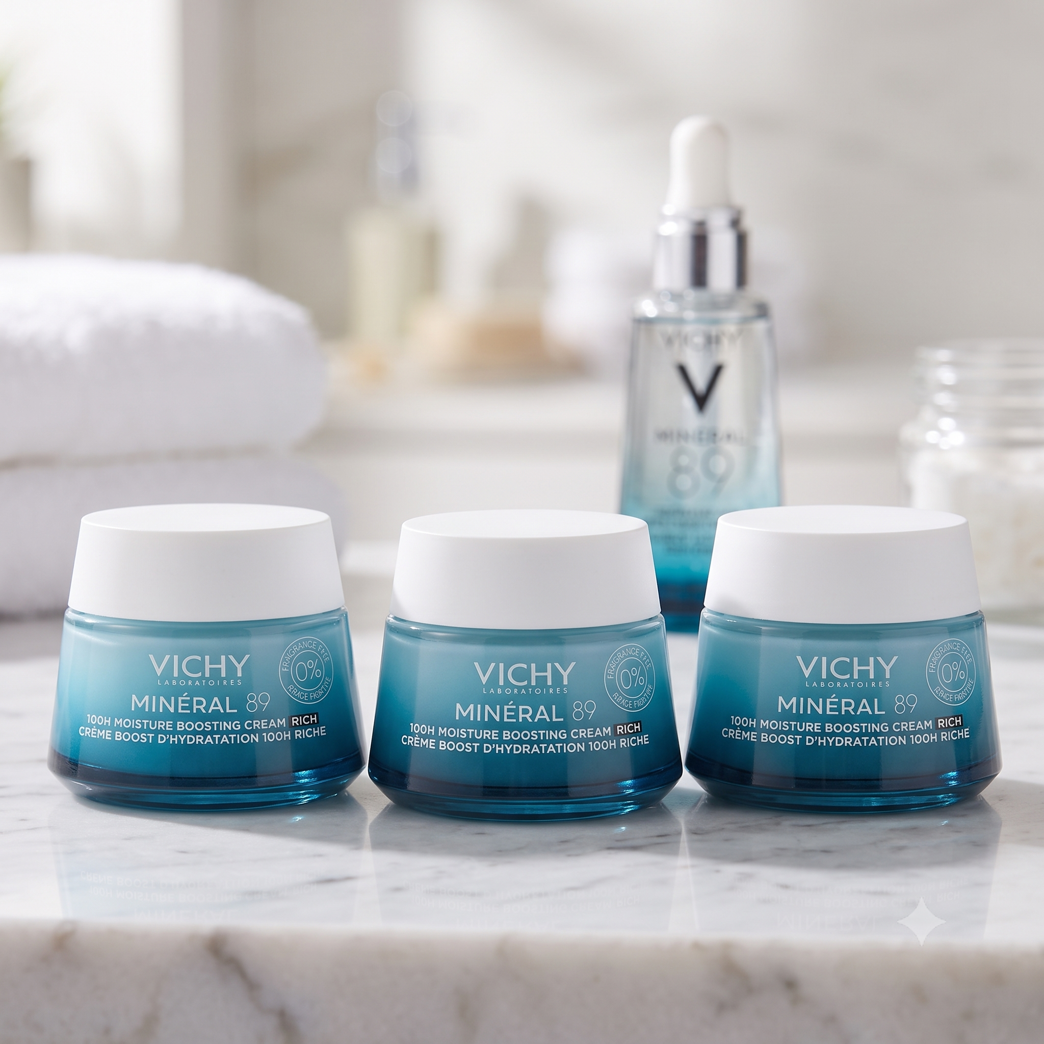 Vichy Minéral 89 100H Moisture Boosting Cream Parfymefri 50 ml 3 stykker