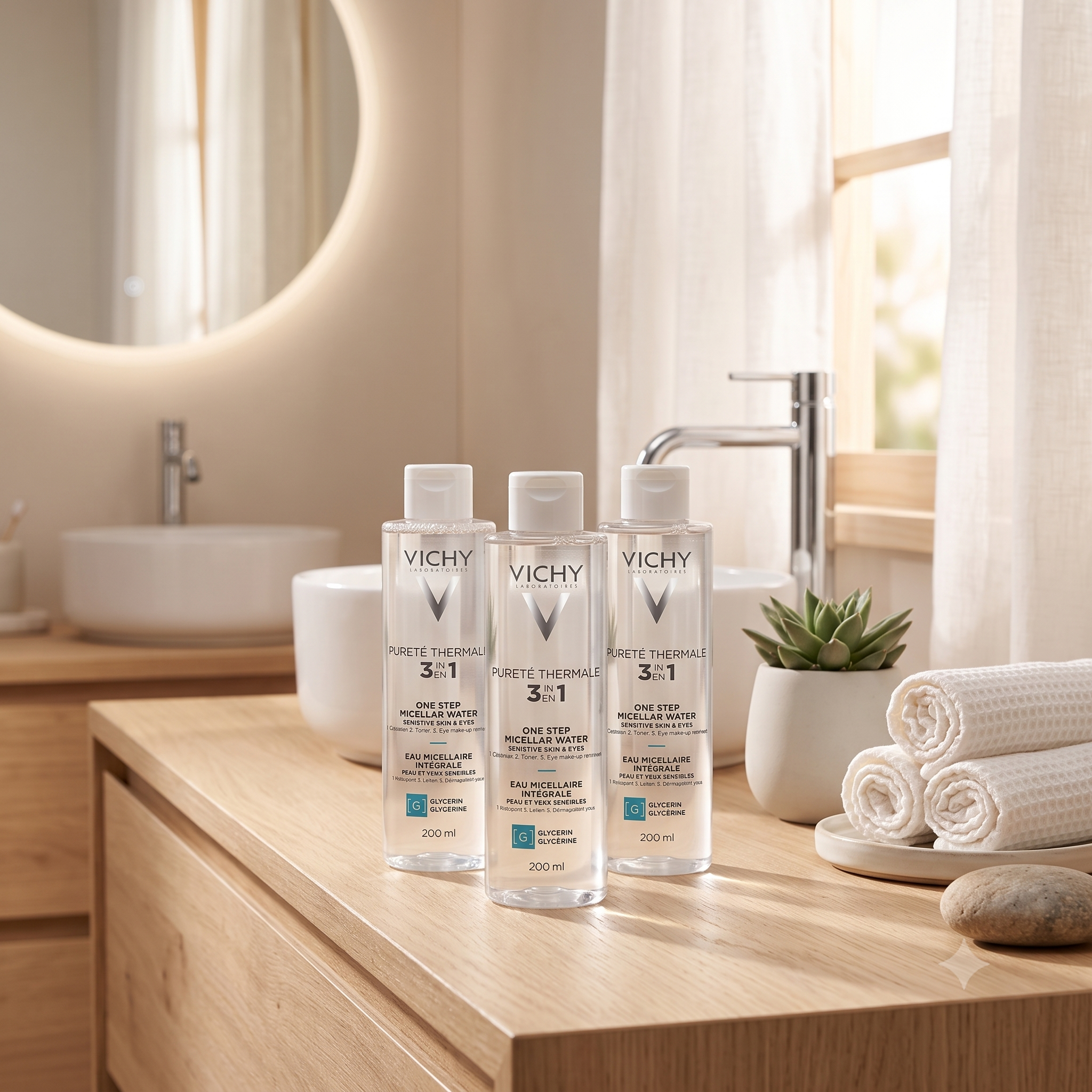 Vichy Purete Thermale Micellar Water 200 ml 3 stykker