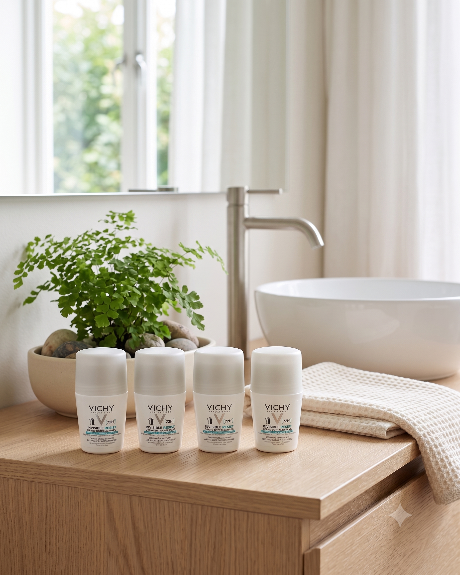 Vichy Invisible Resist 72H Anti-Stain Roll-On 50 ml 4 stykker