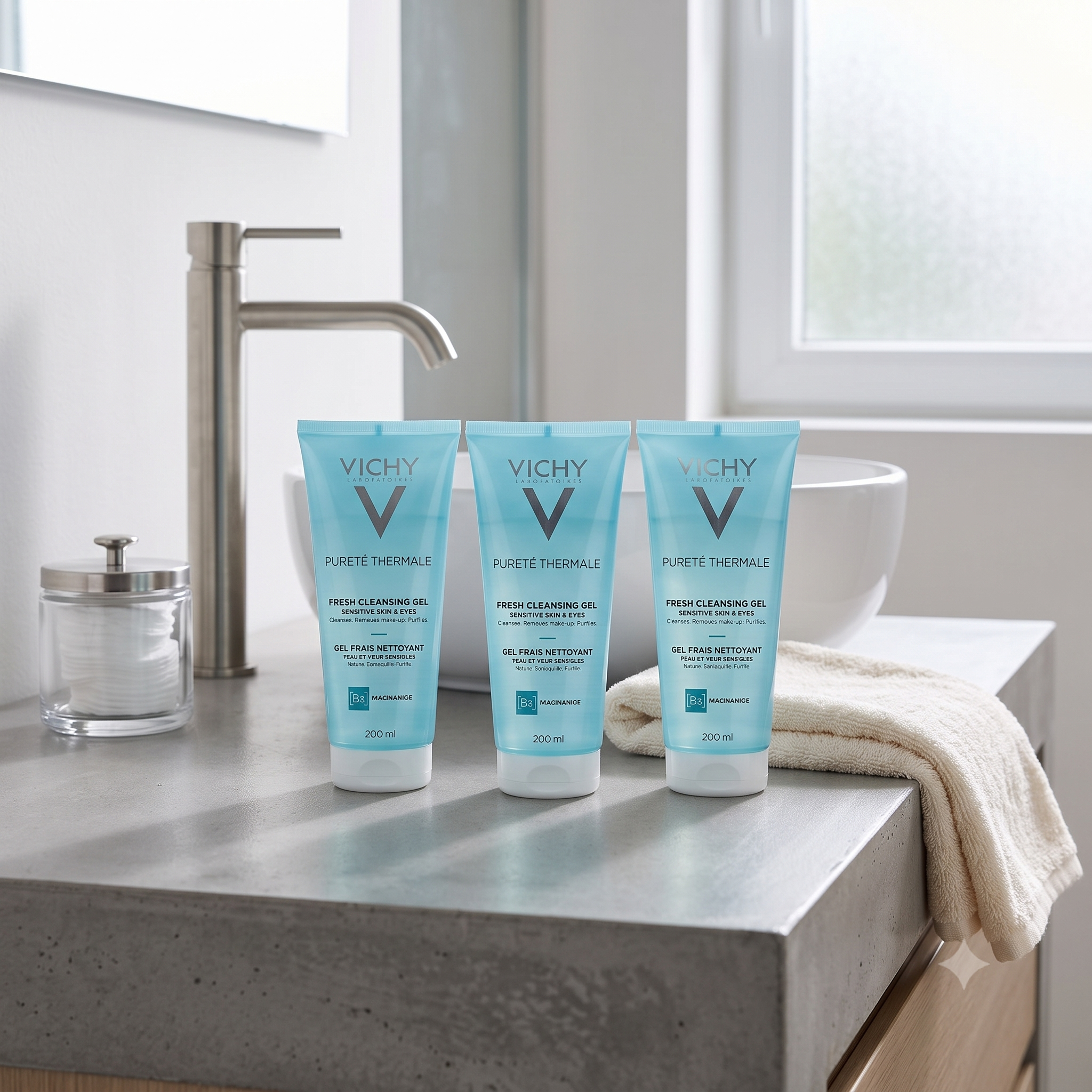 Vichy Pureté Thermale Fresh Cleansing Gel 200 ml 3 stykker