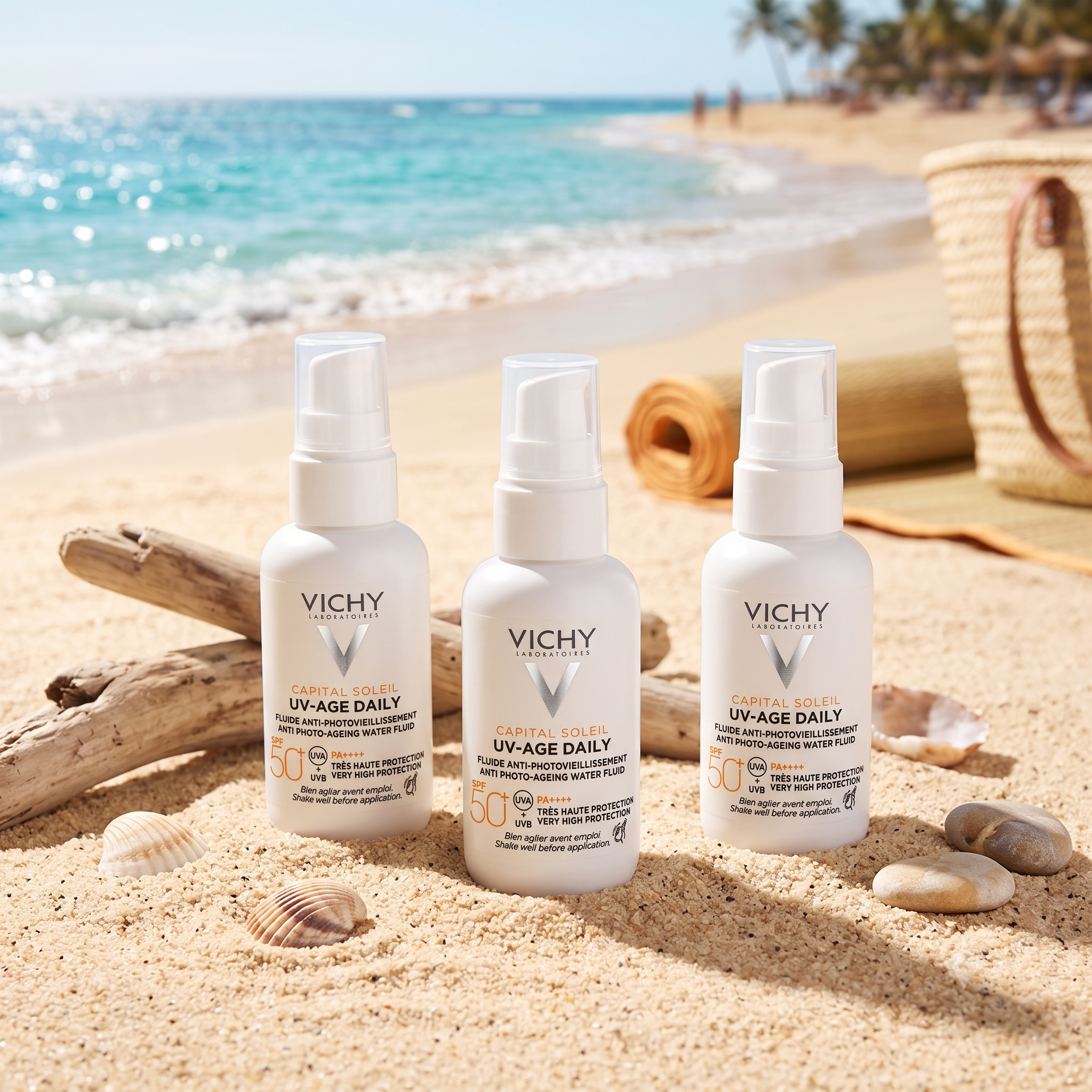 Vichy Capital Soleil UV-Age Daily SPF50+ 40 ml 3 stykker