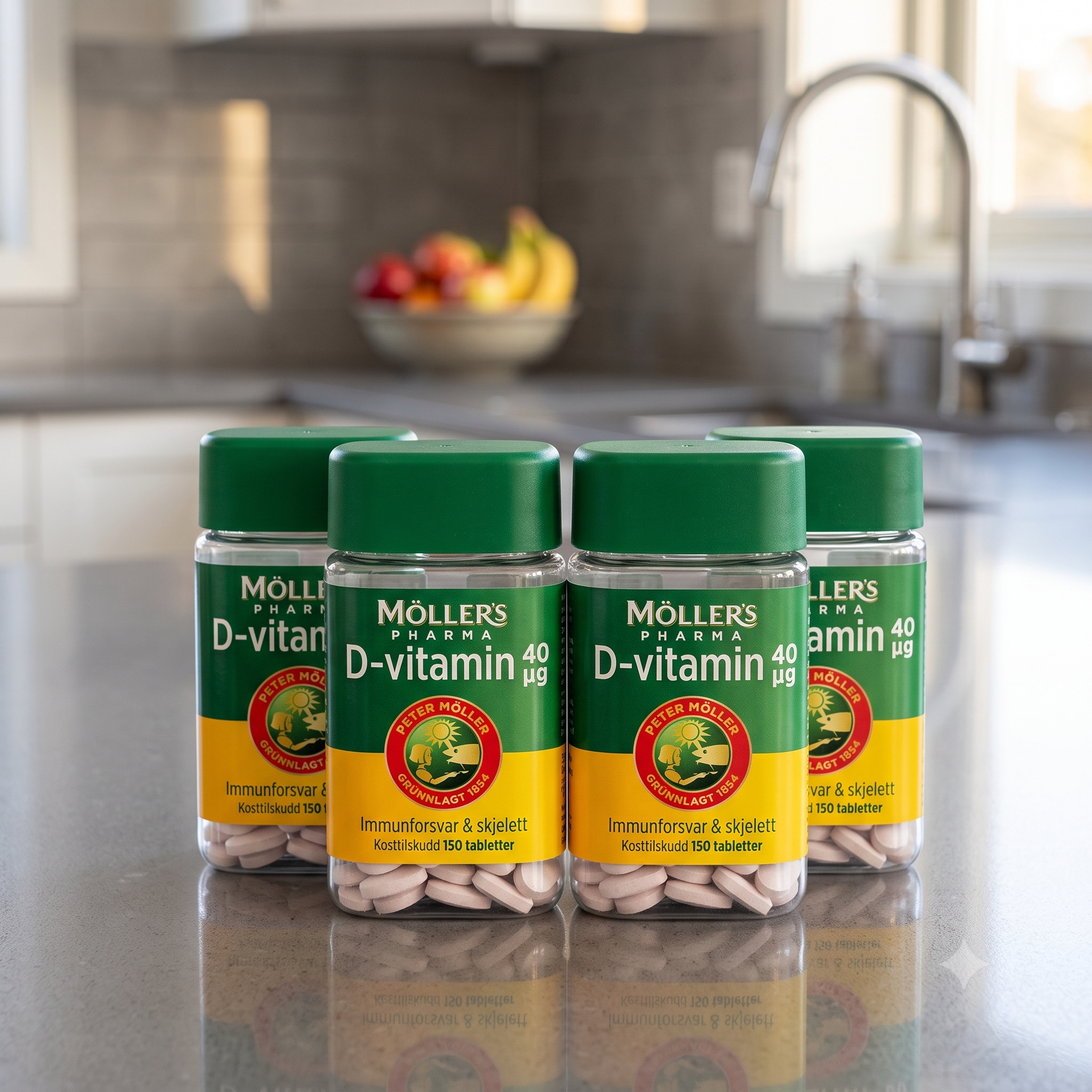 Möller’s Pharma Vitamin-D tab 40µg 150stk 4 stykker