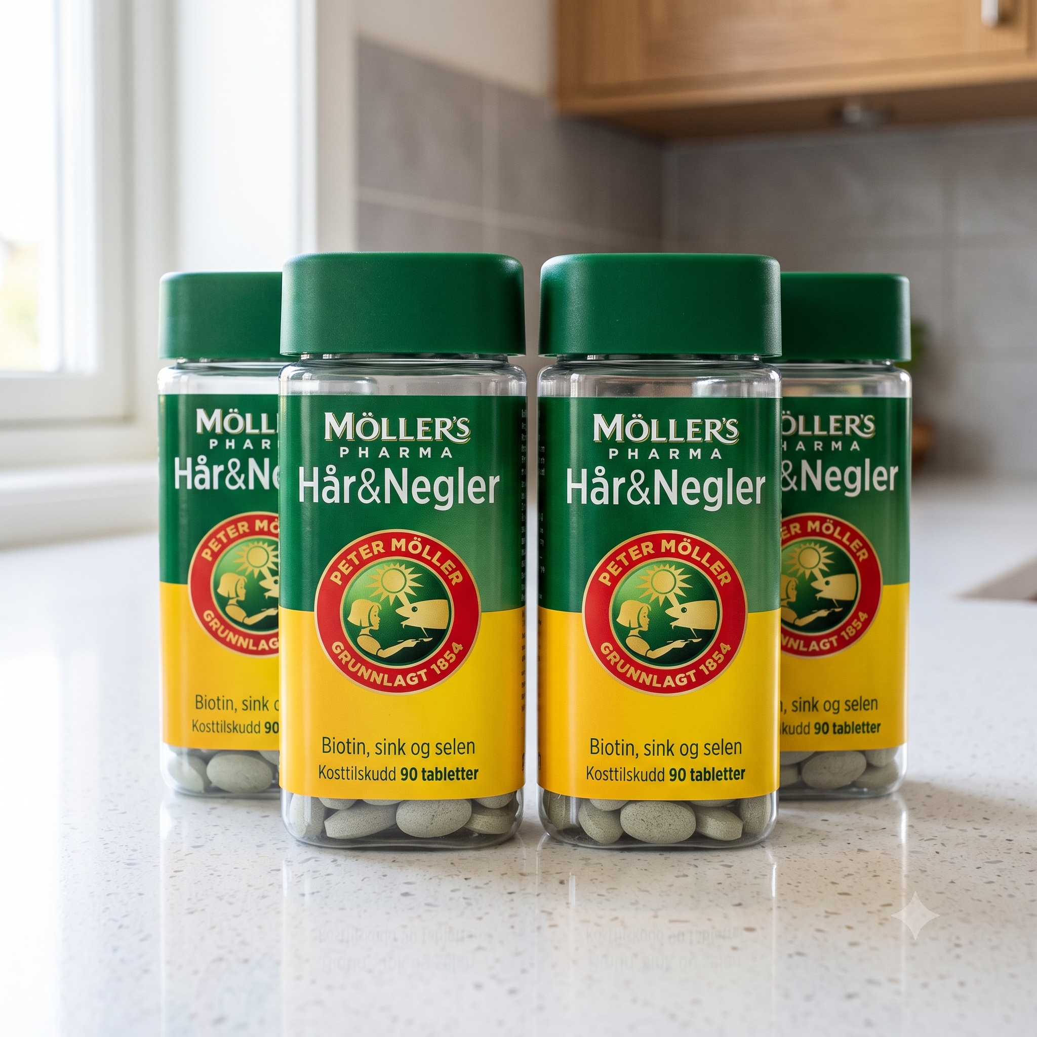 Möller’s Pharma Hår & Negler 90stk 4 stykker