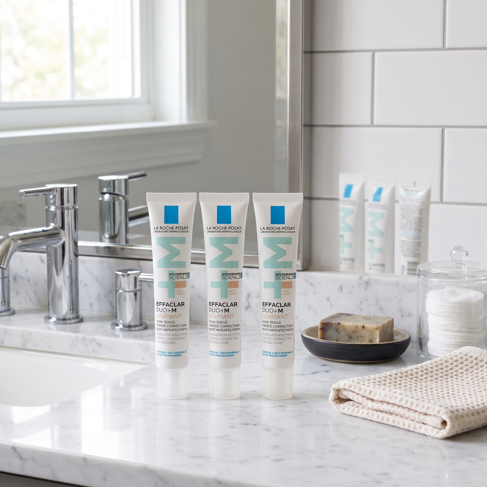 La Roche-Posay Effaclar Duo+M Duo Plus Unifiant Lettfarget 40 ml 3 stykker