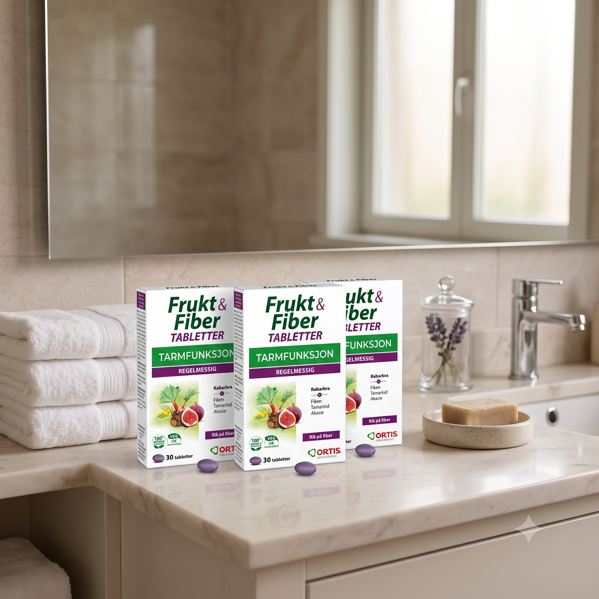 Frukt & Fiber Tabletter 30 stk 3 stykker