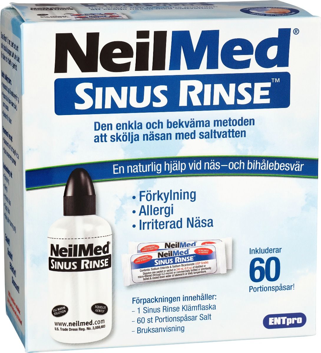 NeilMed Sinus Rinse neseskyller m/60 stk porsjonsposer salt