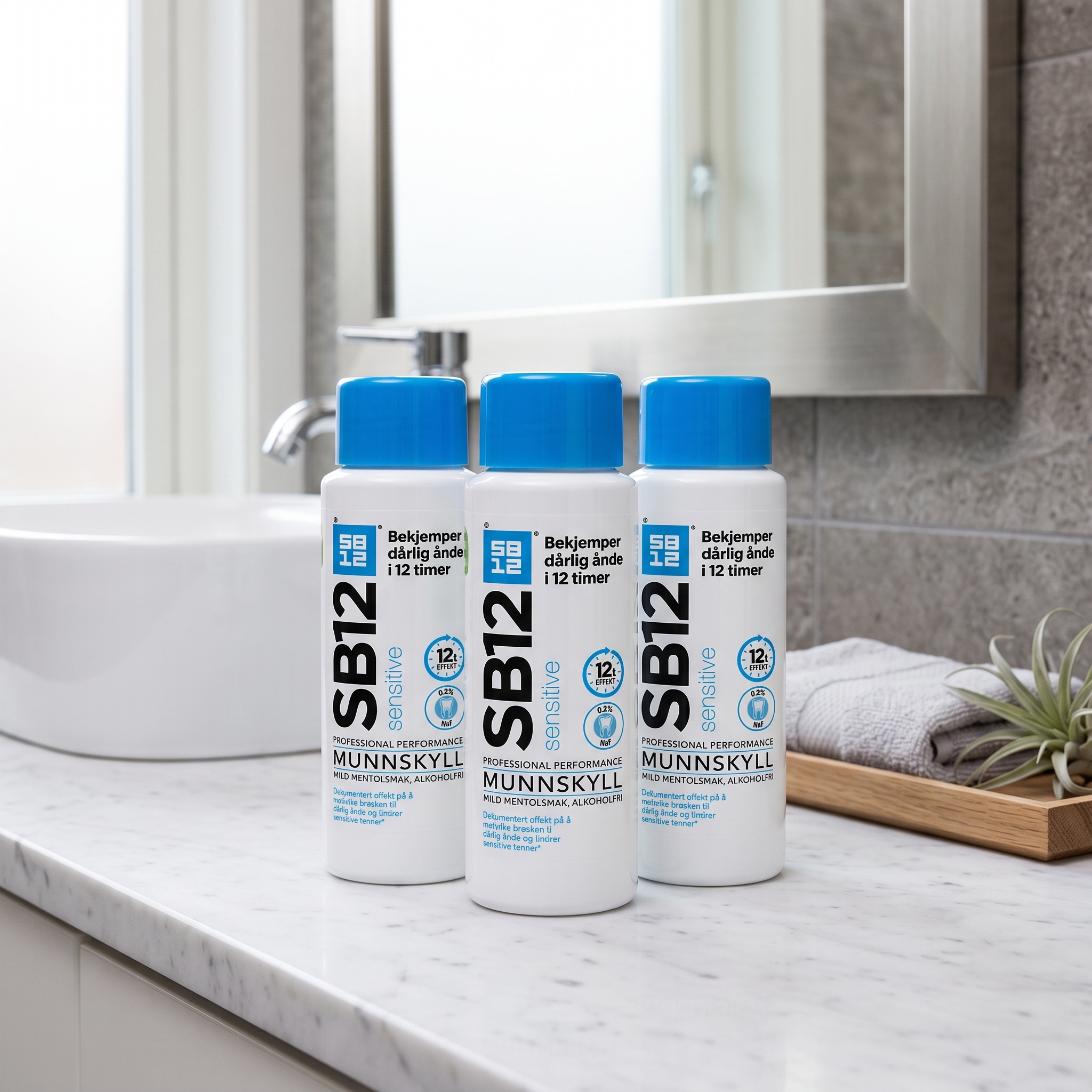 SB12 Sensitive Munnskyll 500ml 3 stykker